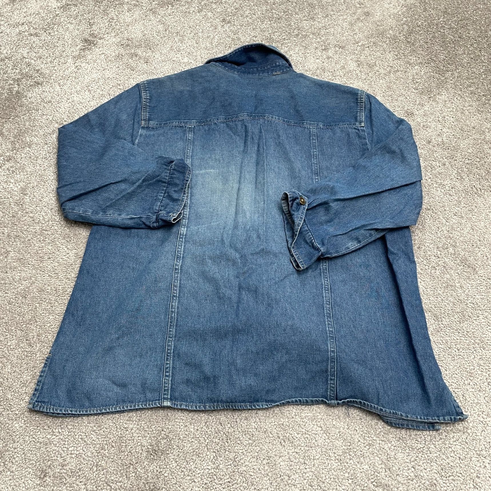 JM Collection Jm Collection Denim Button Down Shirt Womens 18 Blue Medium Wash Long Sleeve Top Size XXL / US 16-18 / IT 52-54 - 2 Thumbnail