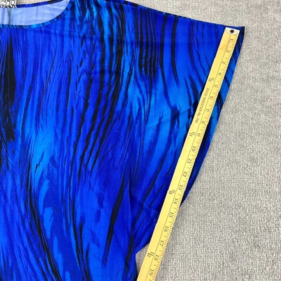 Vintage Clara Sun Woo Blouse Top Womens M Drape Bat Sleeve Career Office Summer Blue | Regular Fit | 1 Unit Size M / US 6-8 / IT 42-44 - 5 Thumbnail