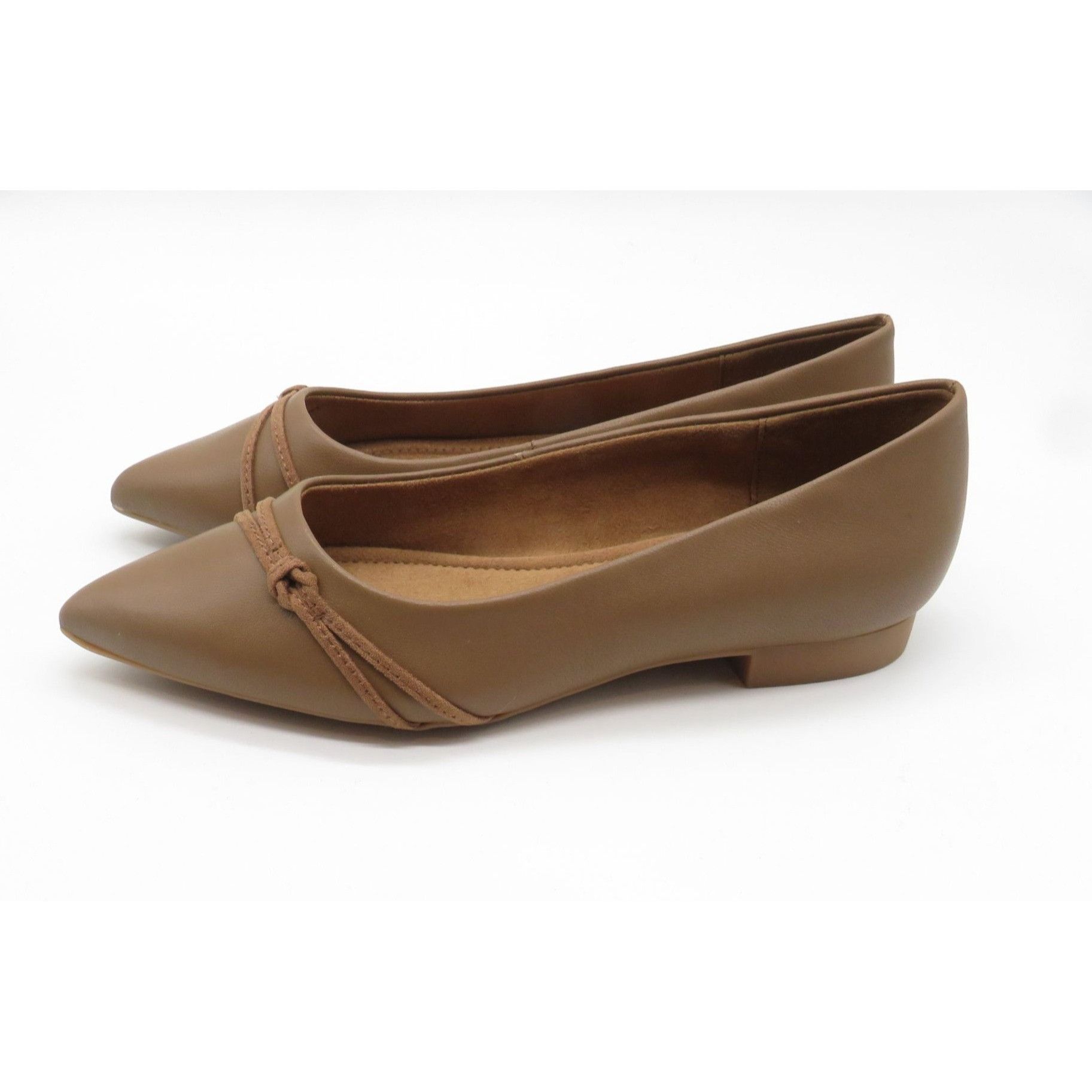 Other Bella Vita Women's Pointed Toe Brown Leather Flats Knot Deta Size US 6 / IT 36 - 6 Thumbnail
