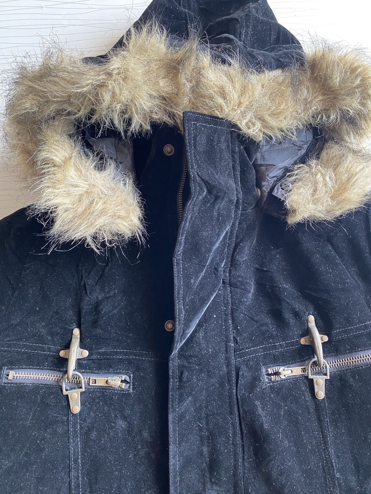 20471120 Vintage Fur Hood Parka Black Jacket - Quilted Lining Size US M / EU 48-50 / 2 - 15 Thumbnail