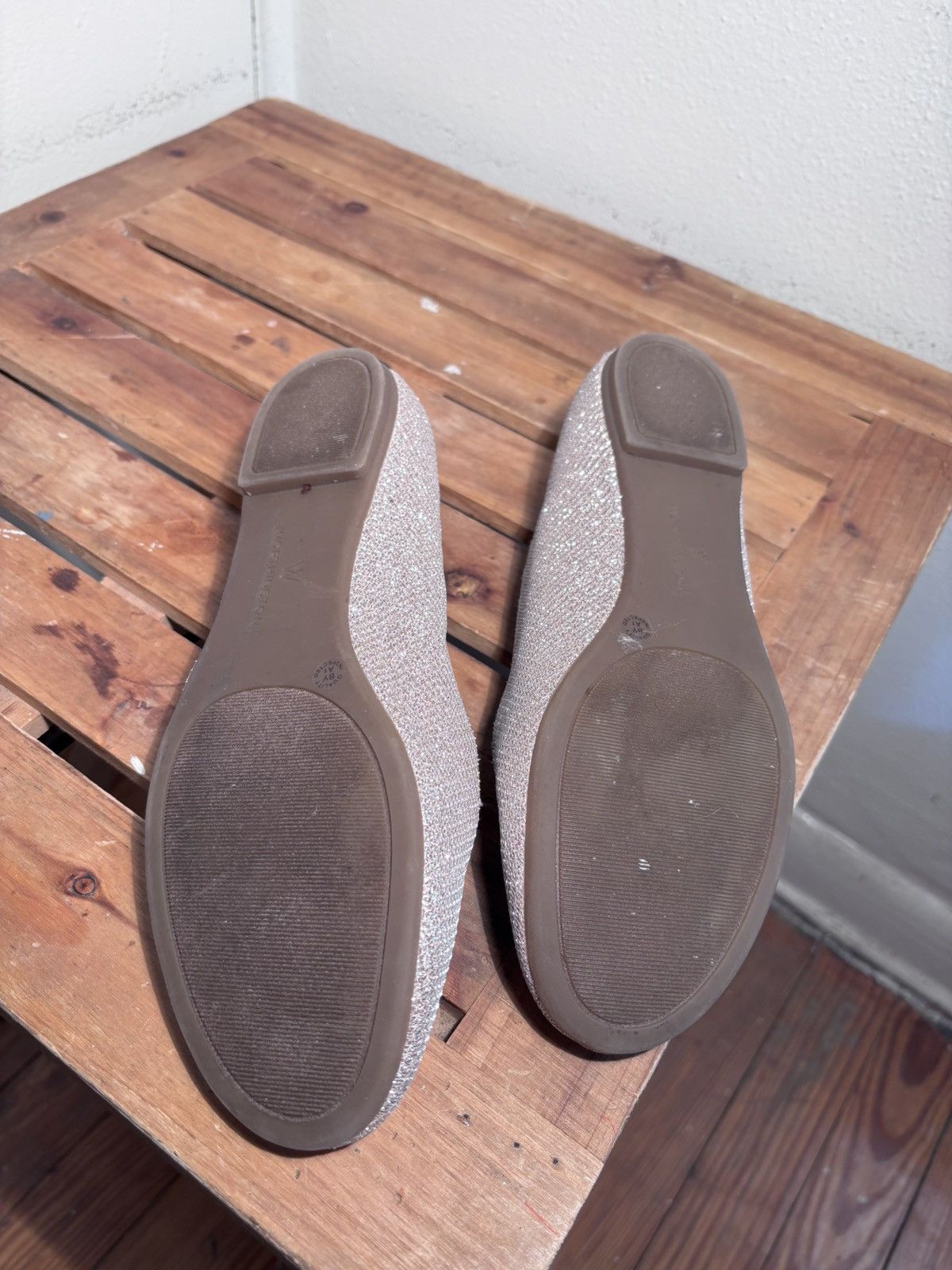 Worthington Worthington Silver Glitter Ballet Flats Size US 8.5 / IT 38.5 - 10 Thumbnail
