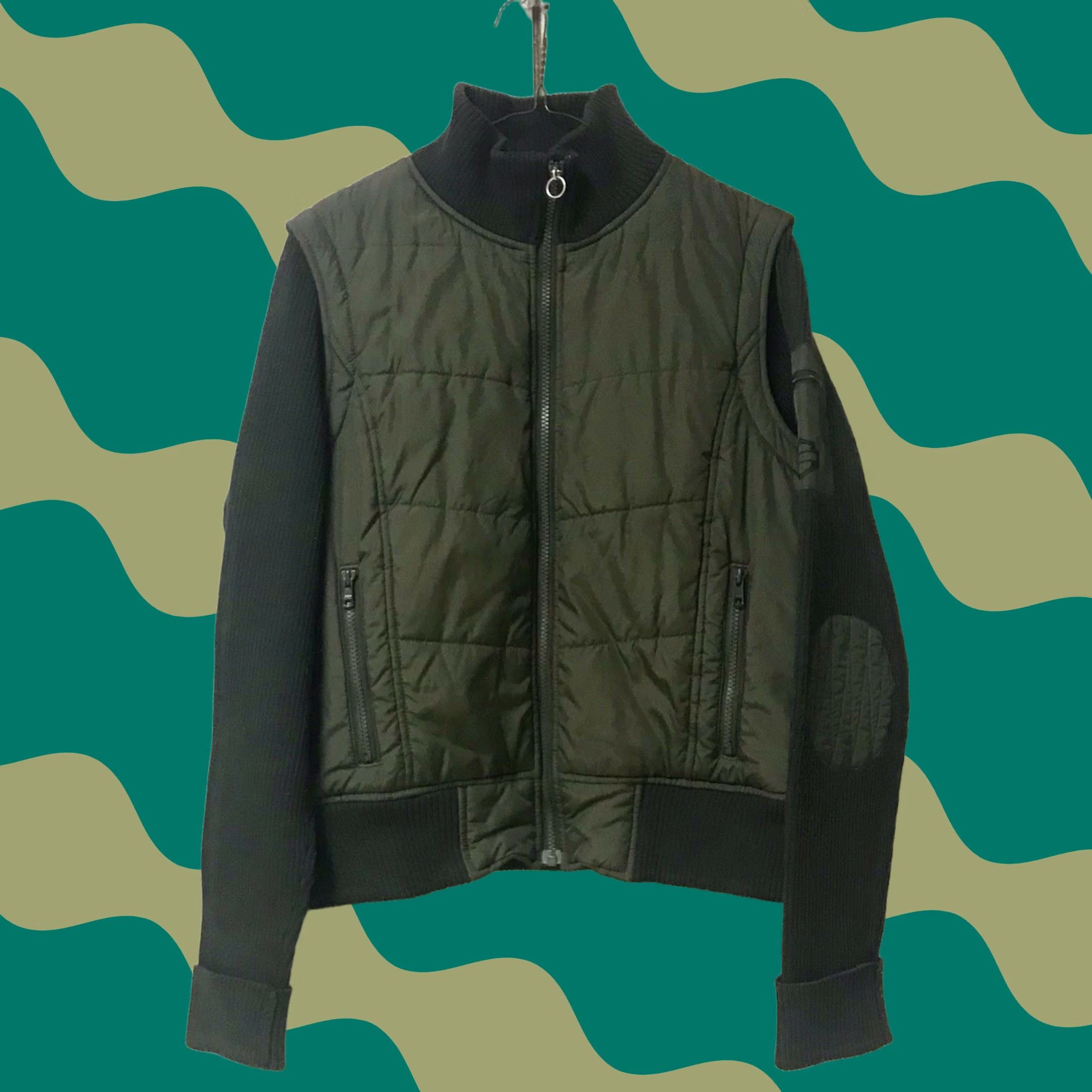 Harley Davidson VINTAGE Harley-Davidson Women Green Embroidered Zip Hybrid Cropped Removable Sleeves Jacket L Size L / US 10 / IT 46 - 1 Thumbnail
