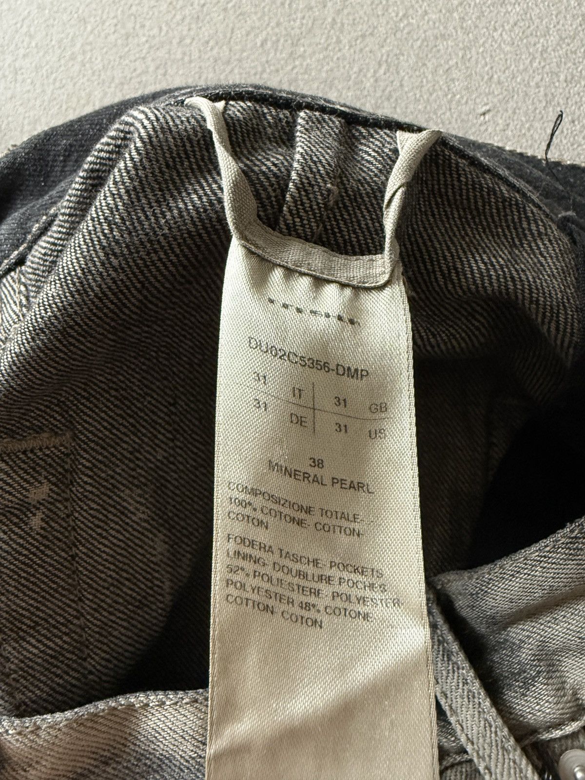 Rick Owens Rick Owens Geth Mineral Pearl Selvedge Size US 31 - 6 Thumbnail