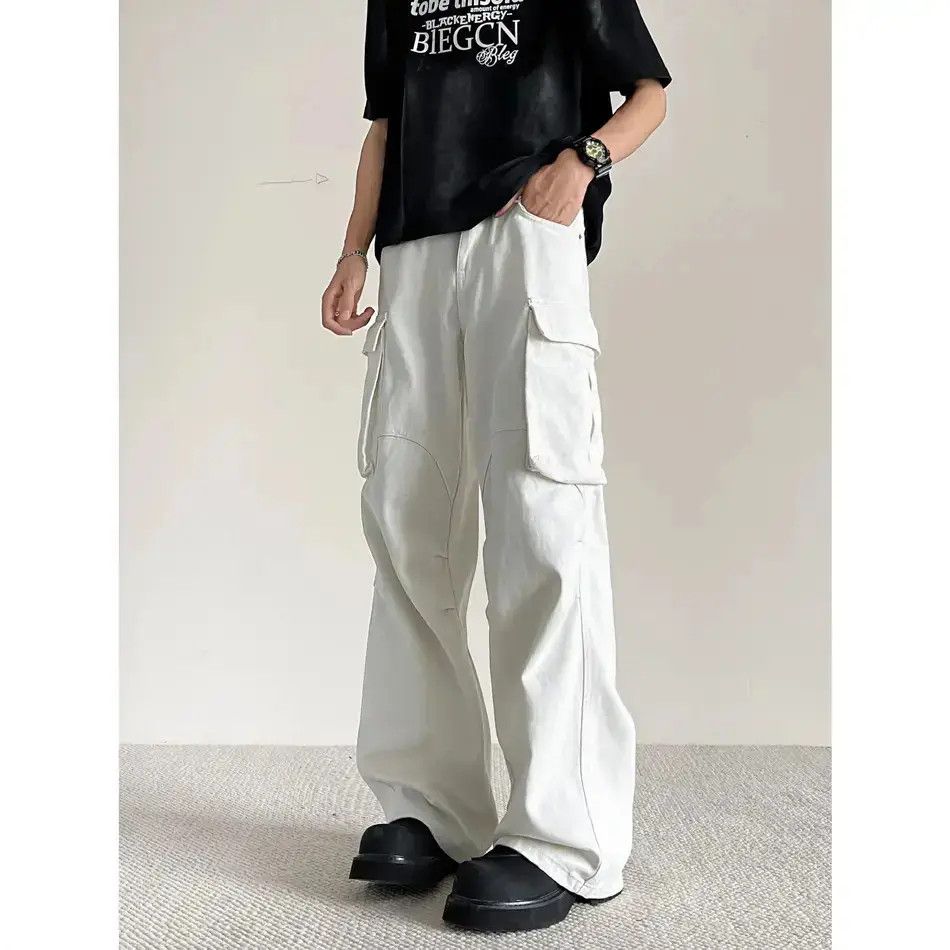 Japanese Brand Retro loose straight leg casual pocket jeans Size US 30 / EU 46 - 4 Thumbnail