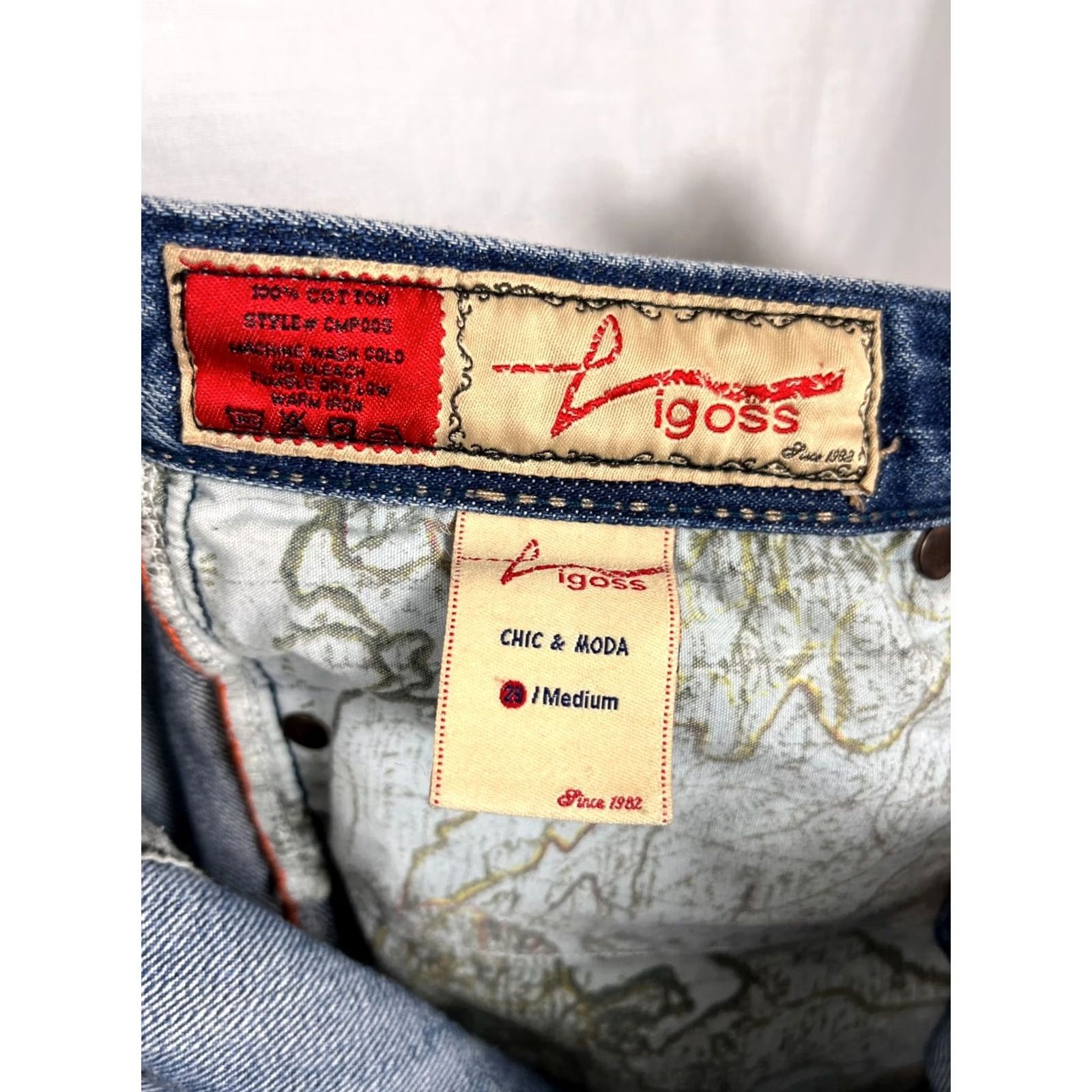 Vintage VINTAGE Vigoss Jeans Women Size 29 M Low Straight Loves slice Raw Denim Blue Chic & Moda Size 29" - 2 Thumbnail