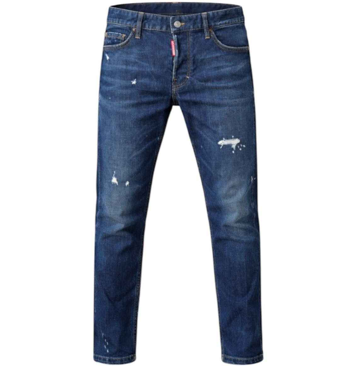 Dsquared2 2017 DSQUARED 2 BLUE ARTIFICIALLY WORN SEXY TWIST PANTS 46 Size US 44 / EU 60 - 1 Thumbnail