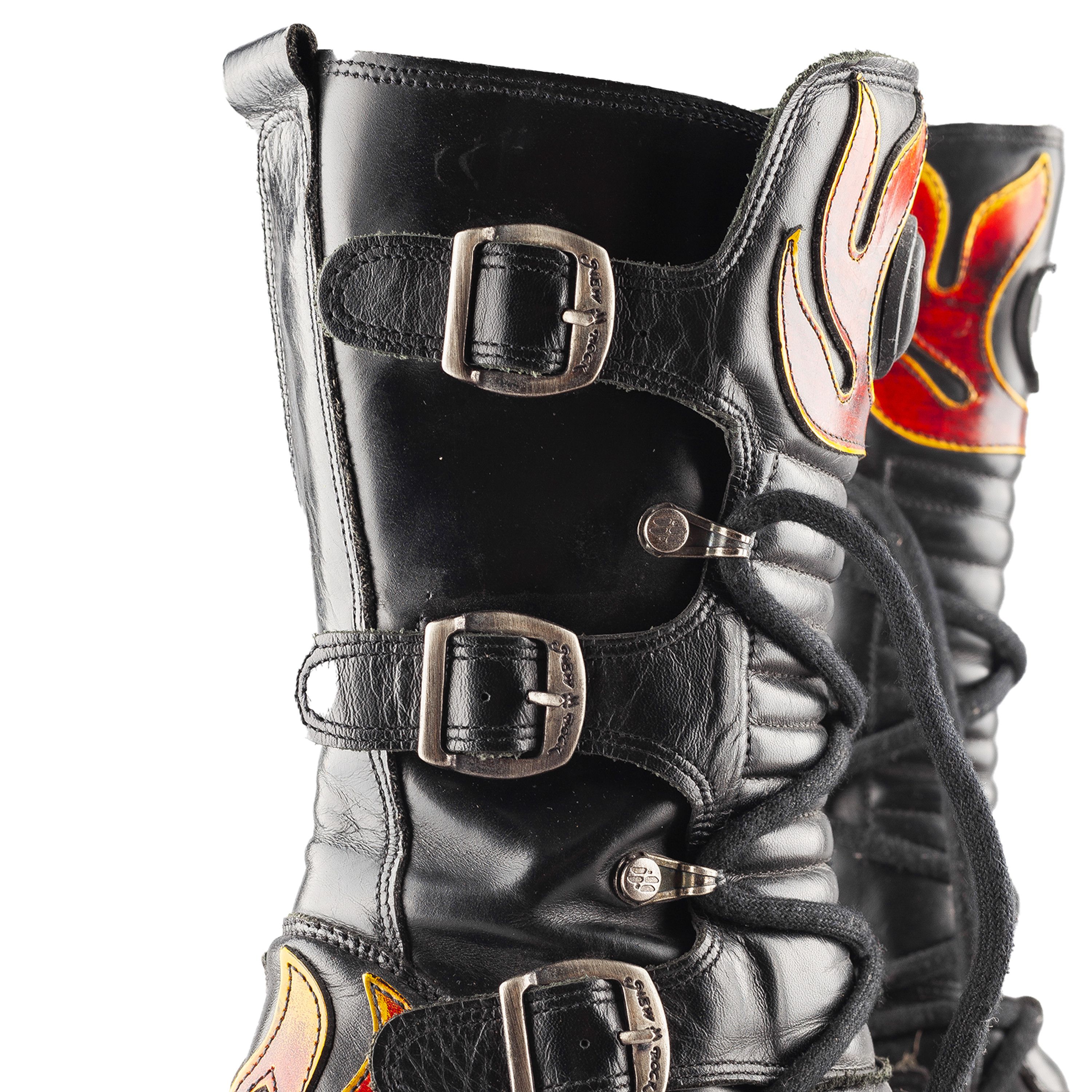 New Rock New Rock Flames Biker Heel Platform Mid Calf Boots (36 EU) Size US 5 / IT 35 - 7 Thumbnail