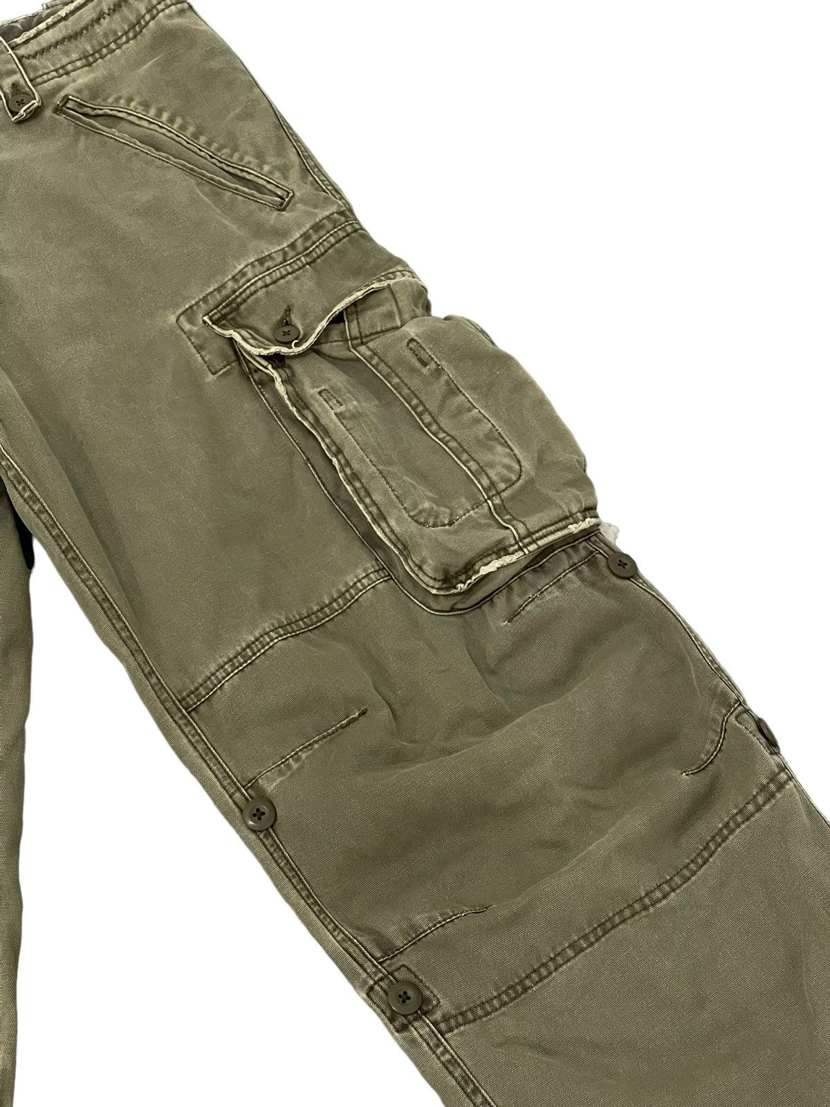 Japanese Brand Wide Cargo Sunny Cloud Cotton Canvas Military 7🟦2 Size US 31 - 7 Thumbnail