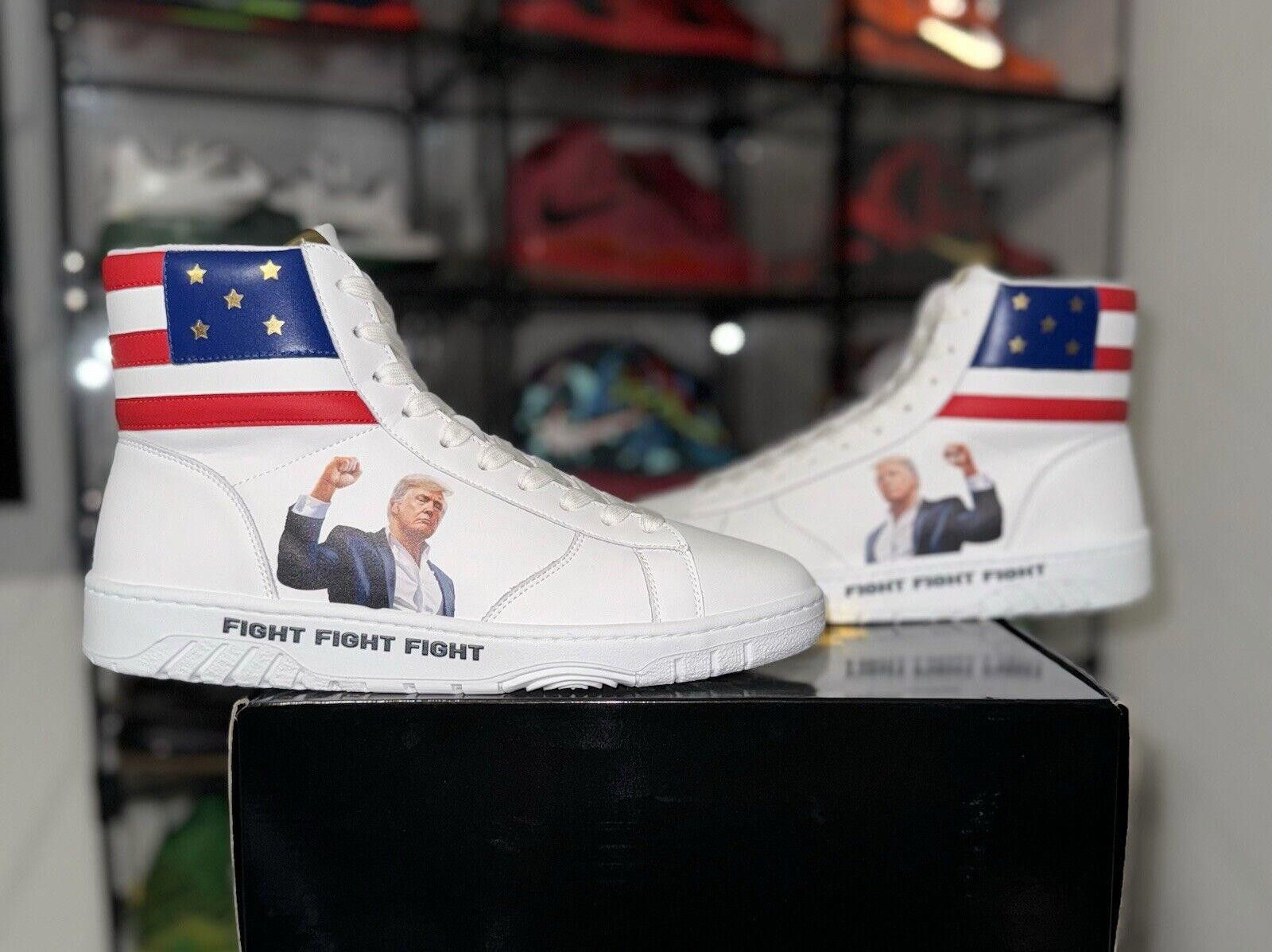 Designer TRUMP SNEAKERS Numbered 525/5000 FIGHT Sneakers sz 11 Size US 11 / EU 44 - 1 Thumbnail