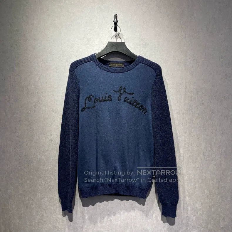 Louis Vuitton Louis Vuitton Blue Patchwork Sweater Size US XL / EU 56 / 4 - 1 Thumbnail