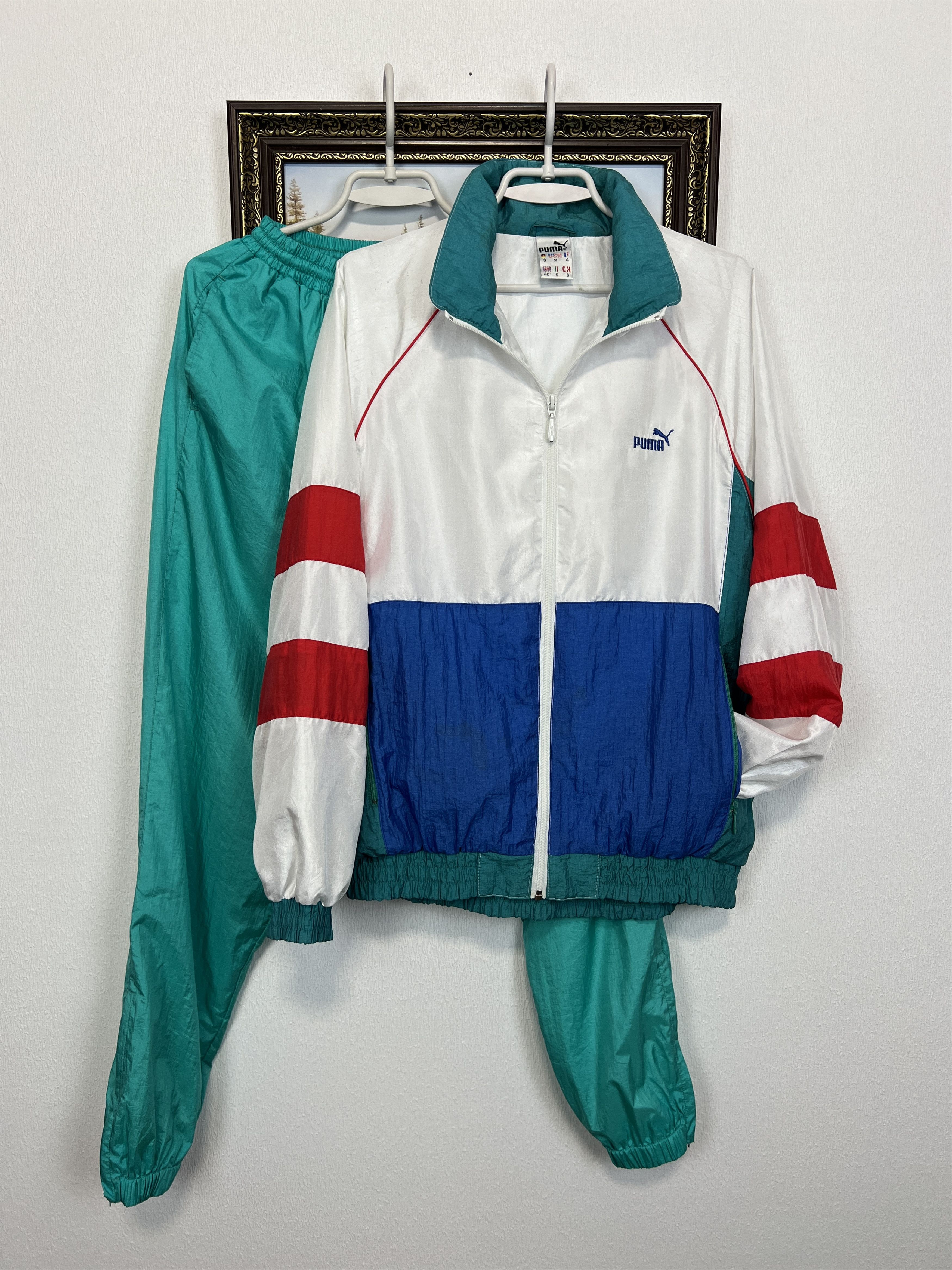 Puma Vintage 80's Sport Track Suit Jacket Pants Set Rare Hype Size US M / EU 48-50 / 2 - 1 Thumbnail