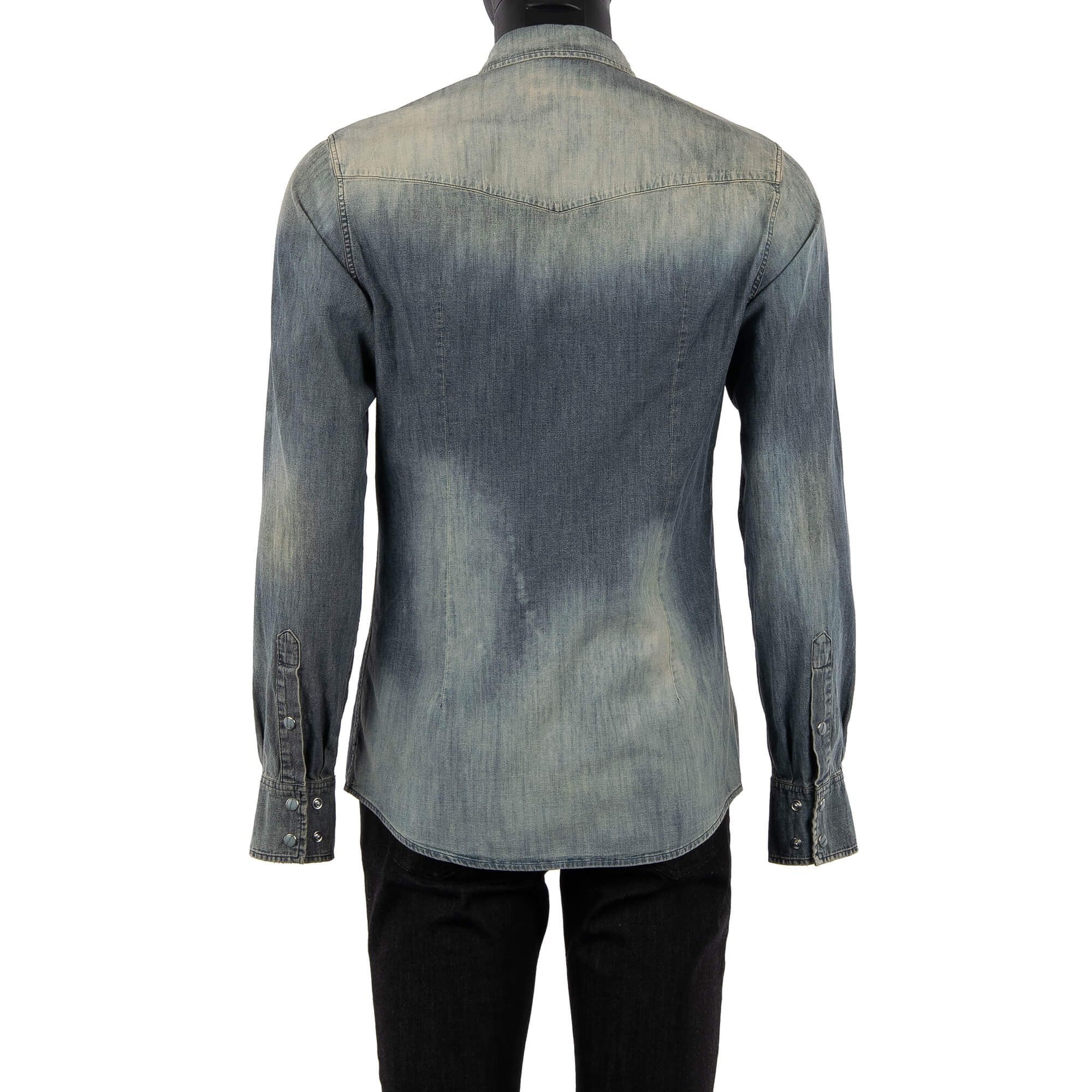 Dolce & Gabbana o1y0125 Denim Shirt in Blue Size US S / EU 44-46 / 1 - 2 Thumbnail