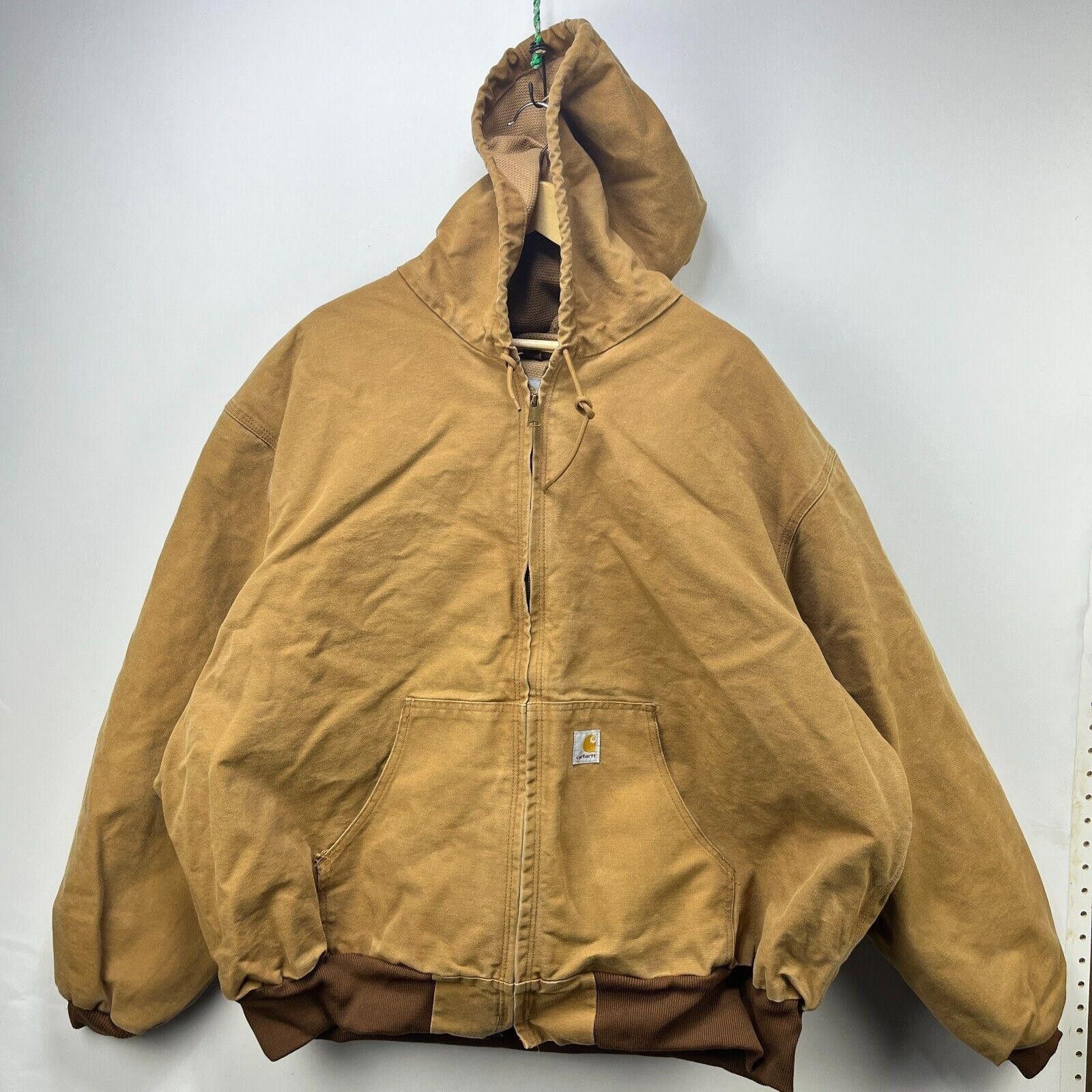 Carhartt Vintage 90s Carhartt Zip up Hooded Jacket 4XL J131 Brown Size US XXL / EU 58 / 5 - 1 Thumbnail