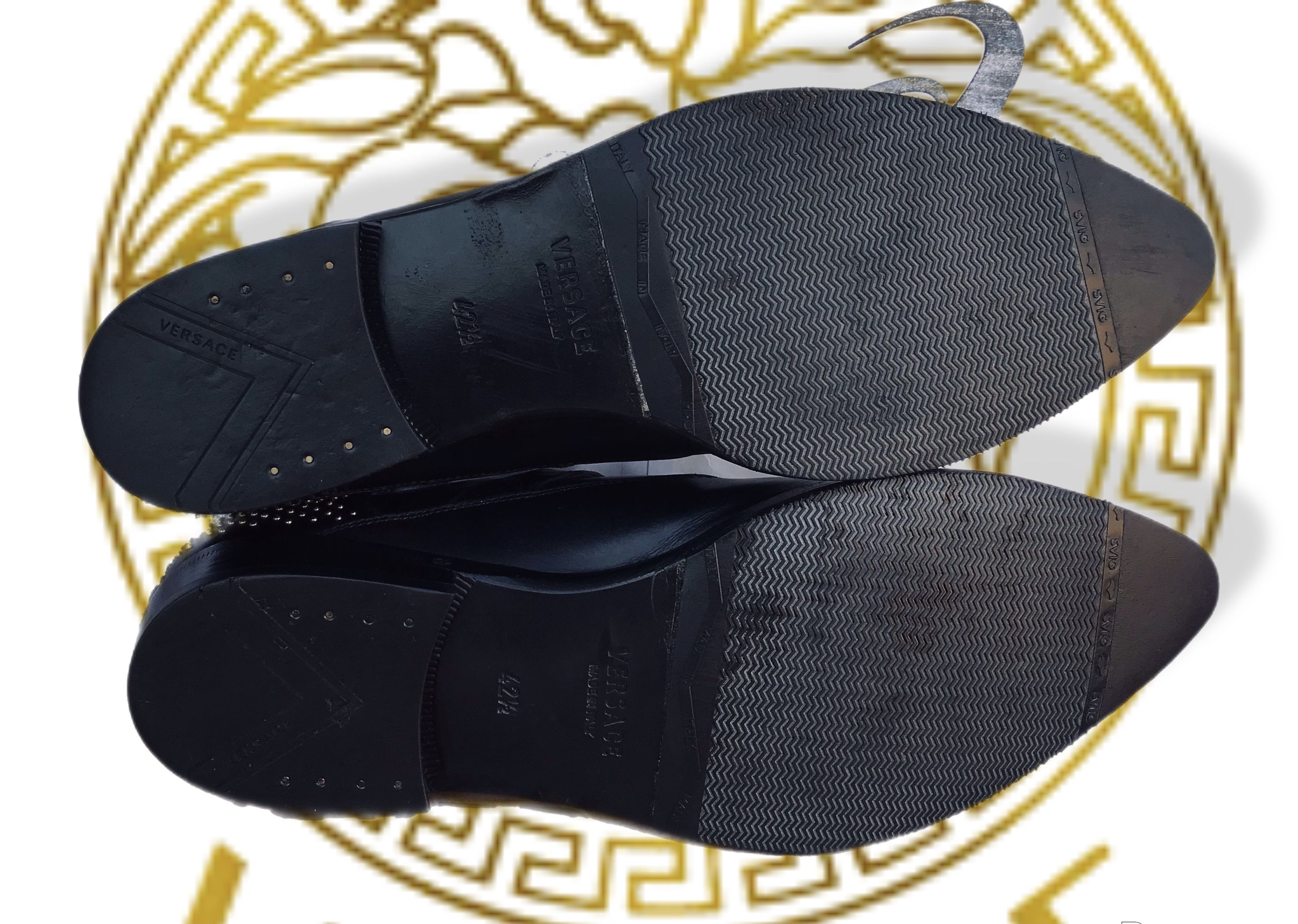 Versace Versace Monk Strap Black Leather Formal Dress Shoes Rivets Size US 9 / EU 42 - 9 Thumbnail