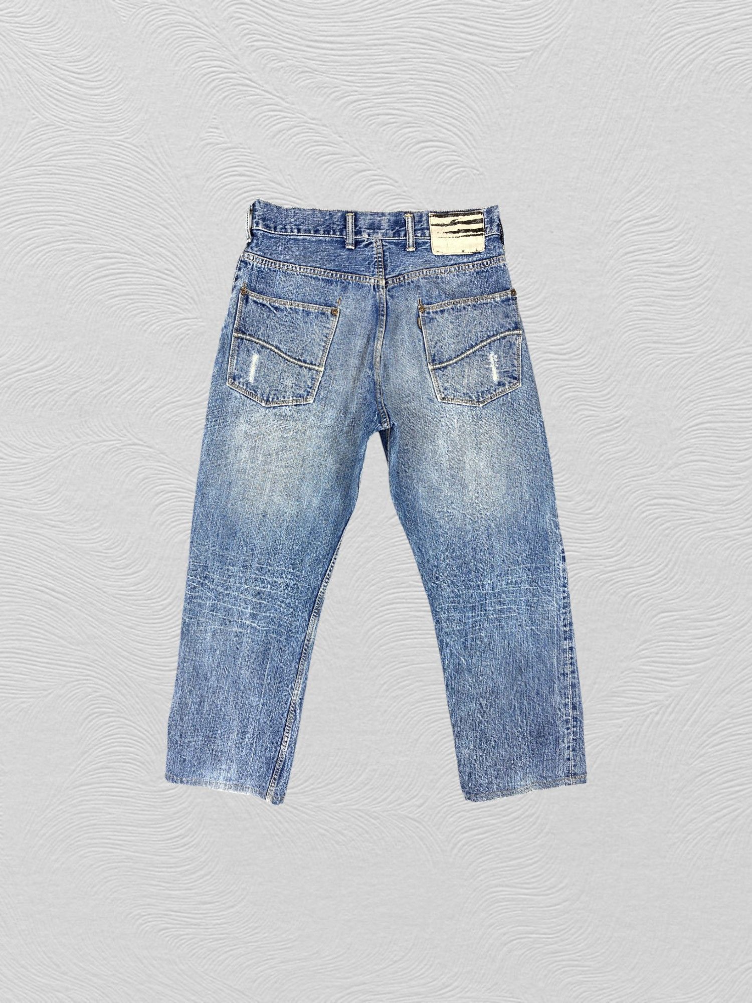 Japanese Brand Redline Distressed Blue Bum Equipment 30x27.5 Denim JN1325 Size US 30 / EU 46 - 2 Thumbnail