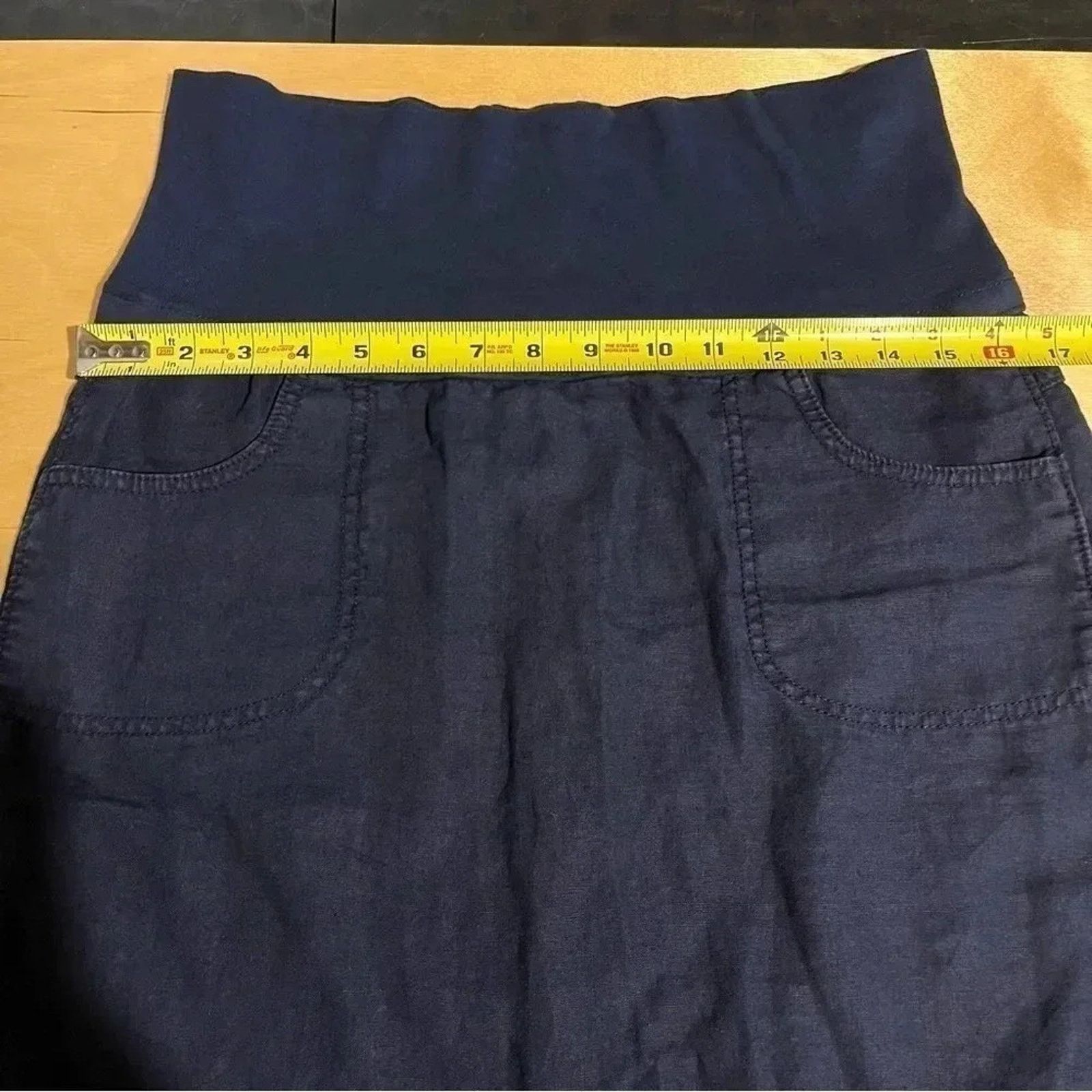 Athleta ATHLETA Lima Linen Skirt Size 6 Navy Blue Casual Size 28" / US 6 / IT 42 - 6 Thumbnail