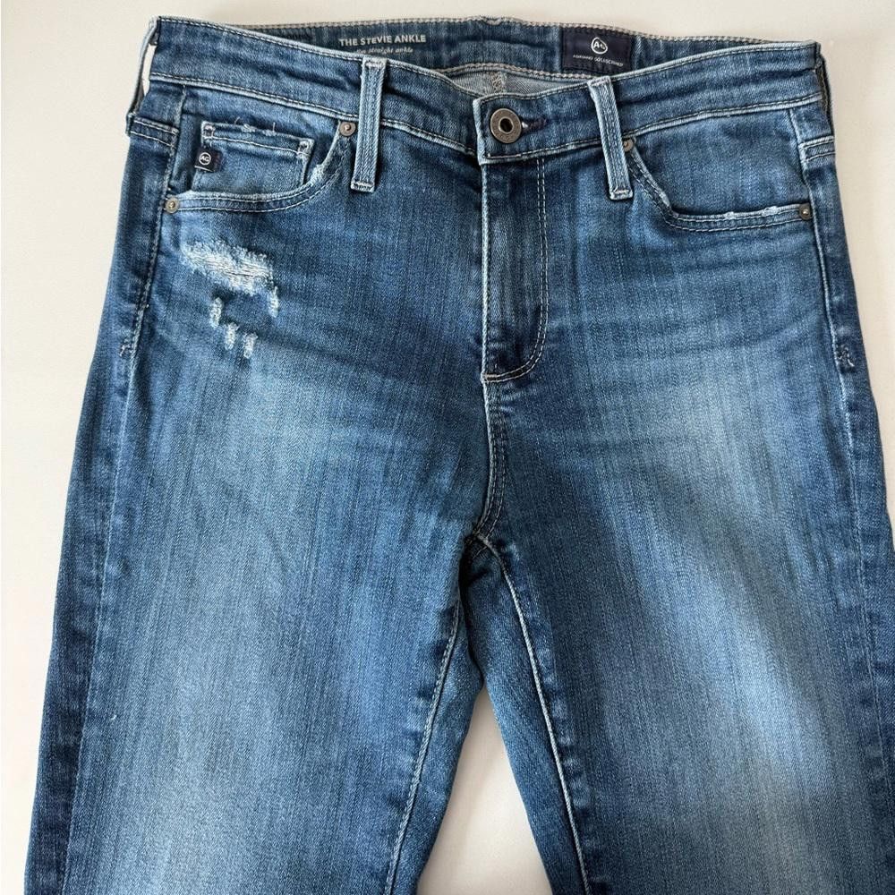 Designer AG Adriano Goldschmied Stevie Ankle Slim Straight Jeans 25 Size 25" / US 0 / IT 36 - 3 Thumbnail