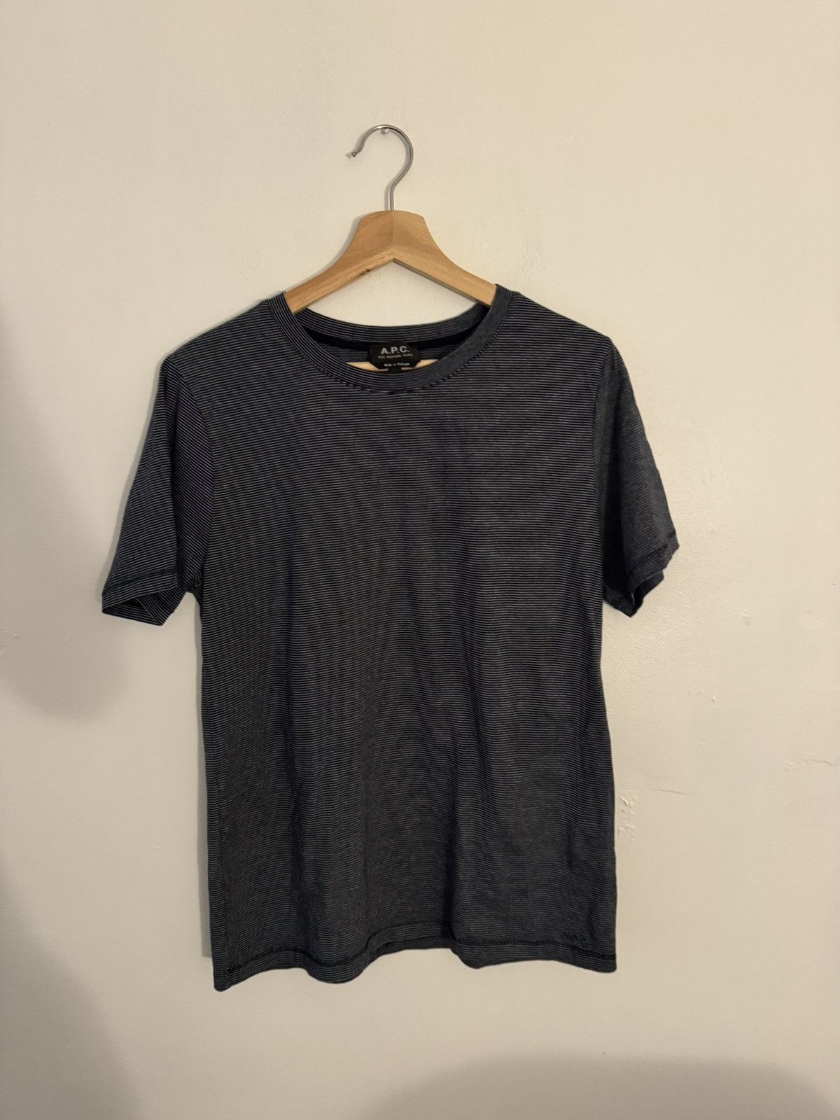 A.P.C. APC navy and white striped t-shirt Size US M / EU 48-50 / 2 - 1 Thumbnail