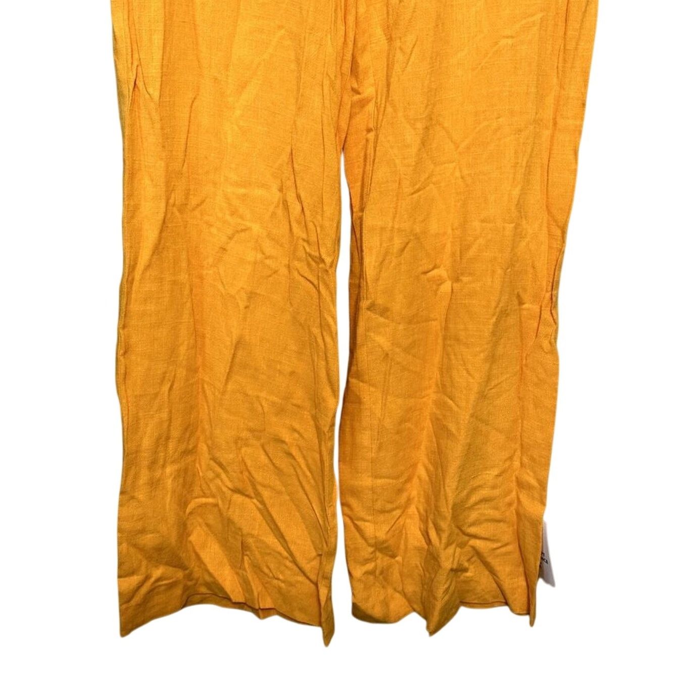 Asos ASOS Wide Leg Pants High Rise Linen Orange Women's US 10 NWT Size 32" / US 10 / IT 46 - 3 Thumbnail