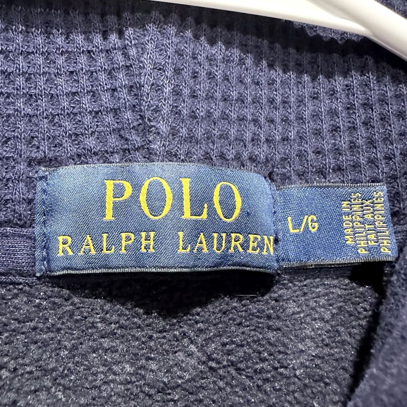 Polo Ralph Lauren Polo Ralph Lauren Hoodie Mens Large Navy Blue Full Zip Big Pony Waffle Hood GUC Size US L / EU 52-54 / 3 - 6 Thumbnail