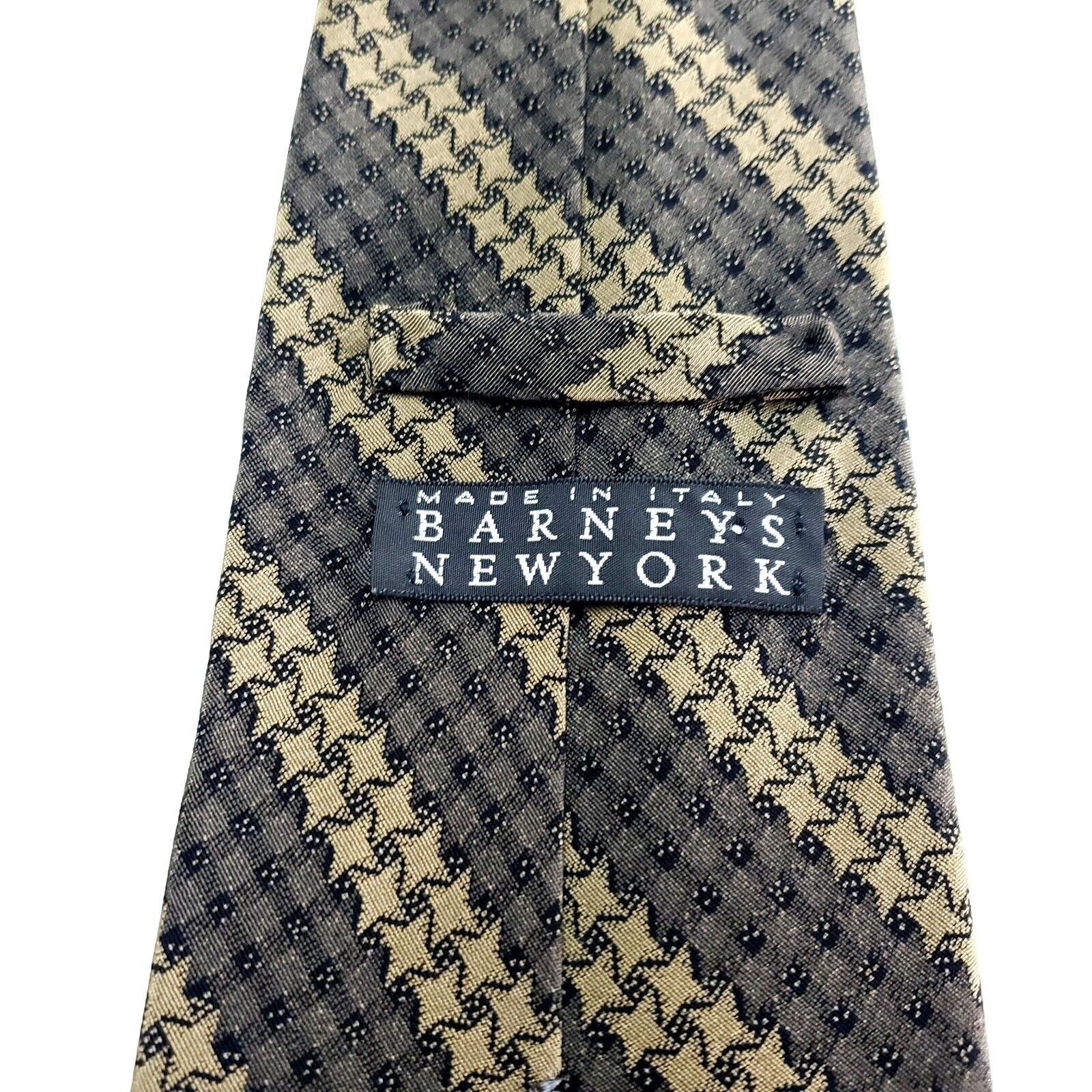 Barneys New York Barney's New York Silk Tie Beige Tan Star Striped Short Wide Size ONE SIZE - 3 Thumbnail