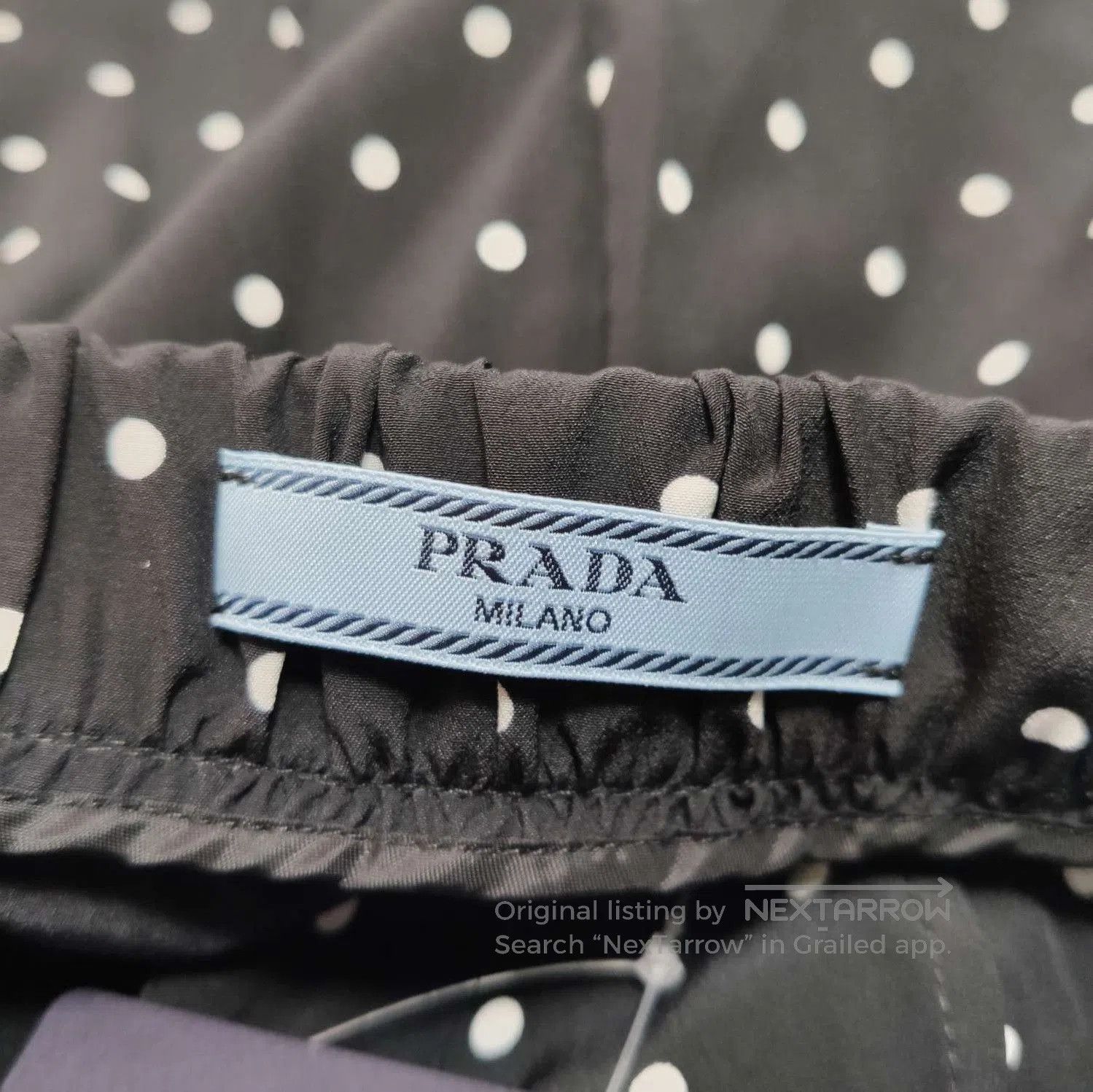 Prada Prada Polka Dot Silk Trousers in Black . Size 39" - 4 Thumbnail
