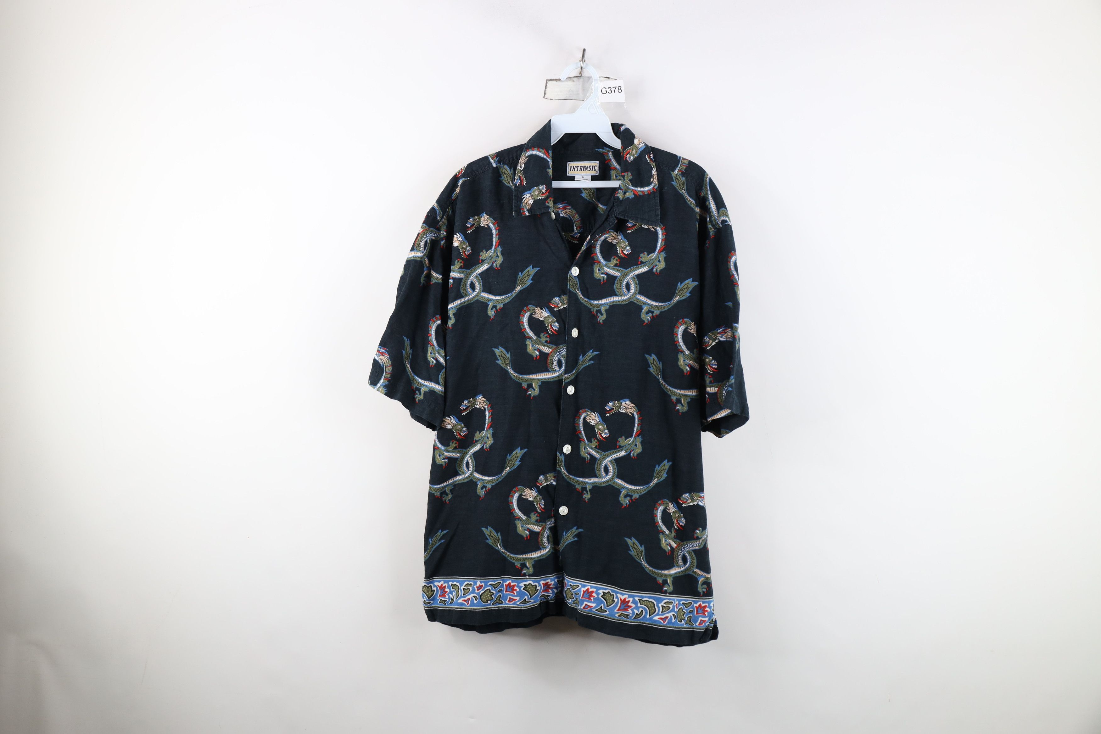 Vintage Vintage 90s Y2K Streetwear Dragon All Over Button Shirt Size US M / EU 48-50 / 2 - 1 Thumbnail