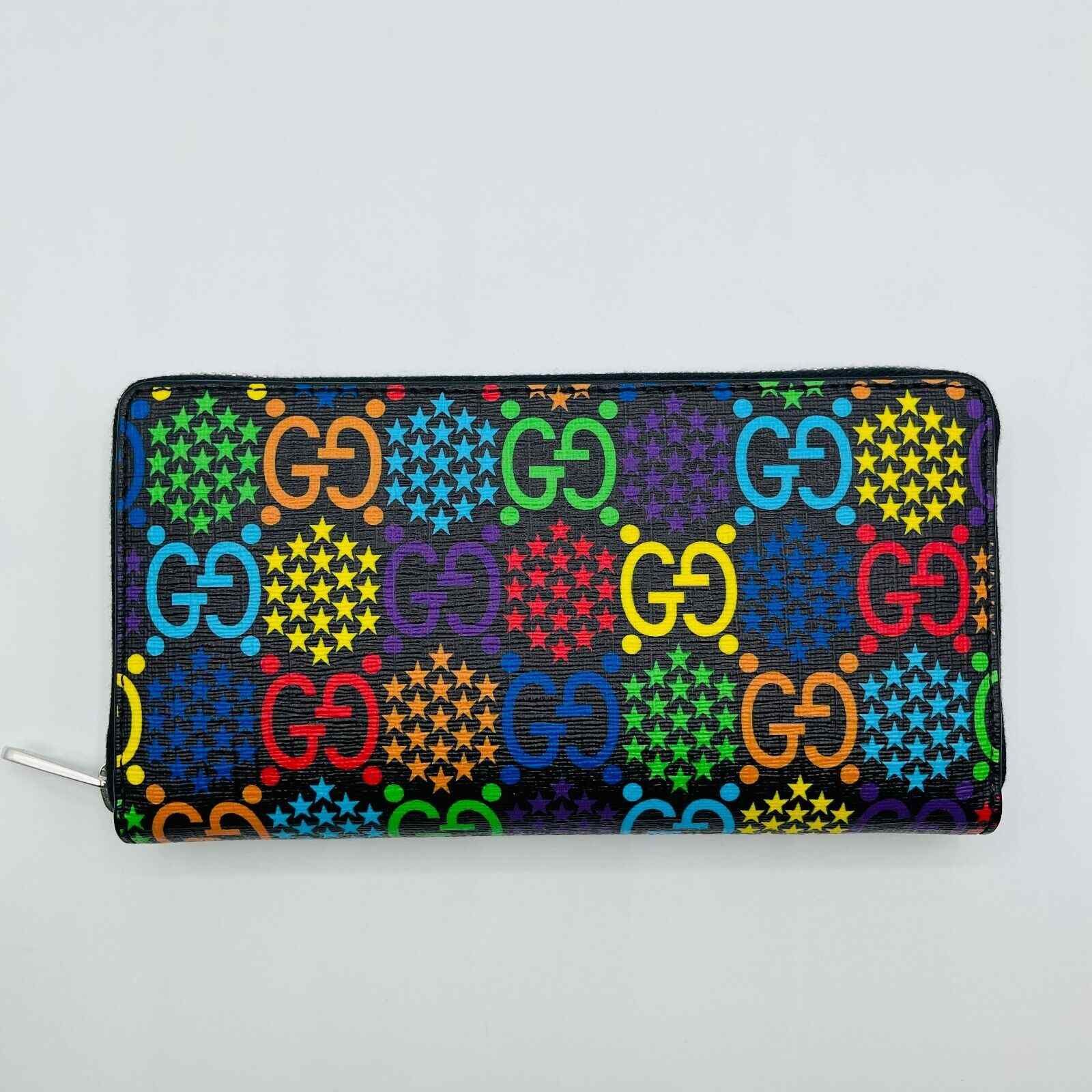 Gucci Unisex Black/Rainbow Supreme GG Leather Psychedelic Zip Size ONE SIZE - 1 Thumbnail