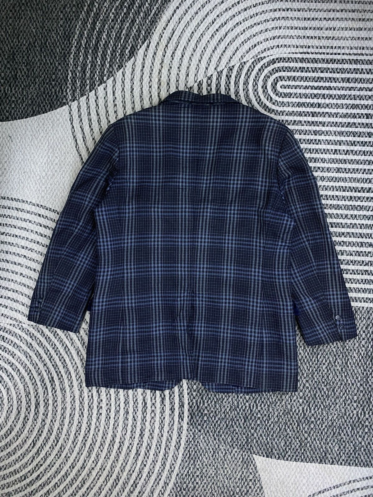 Burberry Vintage Burberrys Navy Plaid Double Button Blazer Jacket Size US M / EU 48-50 / 2 - 2 Thumbnail