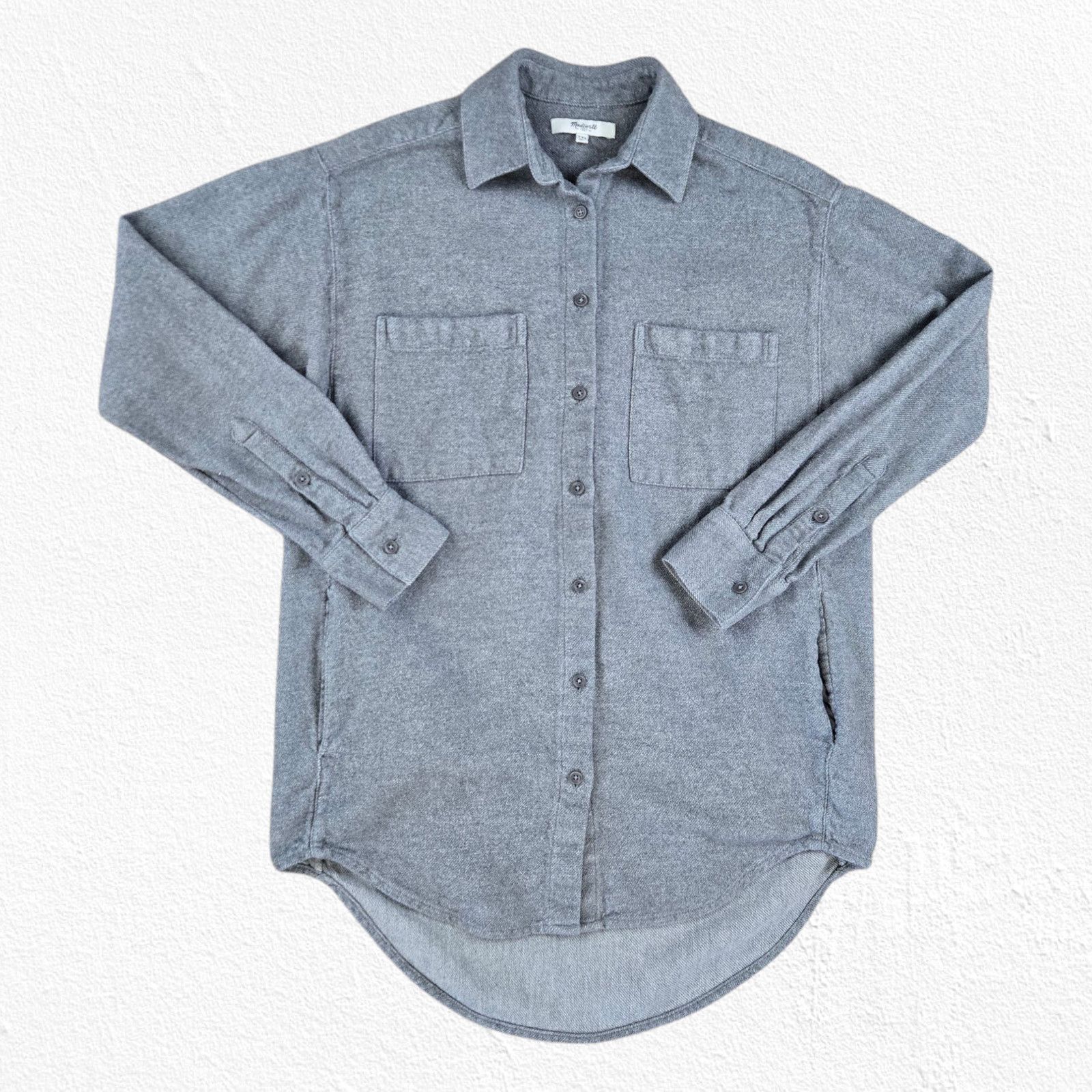 Madewell Madewell Gray Sunday Button-Down Flannel Shacket Size XXS Size XXS / US 00 / IT 34 - 2 Thumbnail