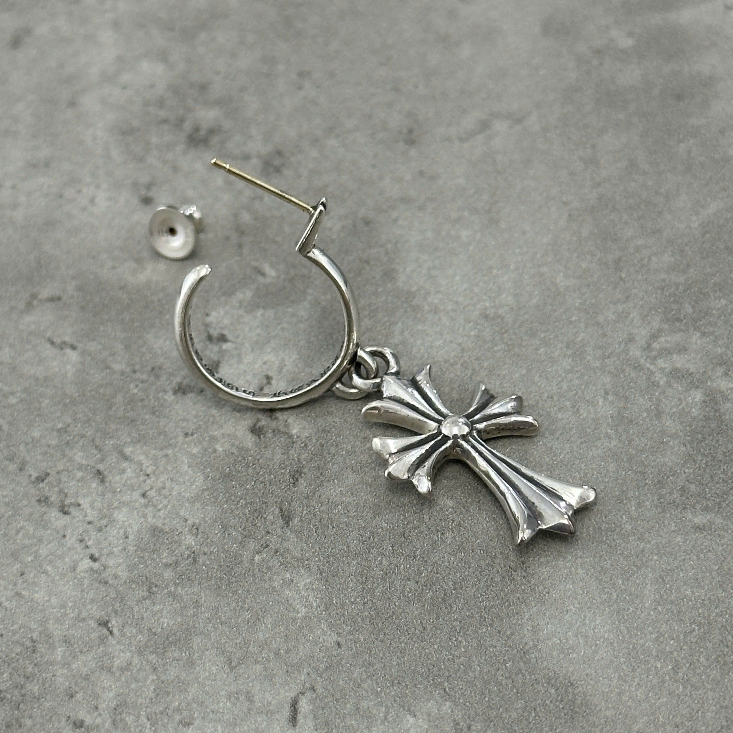 Chrome Hearts Chrome Hearts Cross Hoop Earring silver Size ONE SIZE - 6 Thumbnail