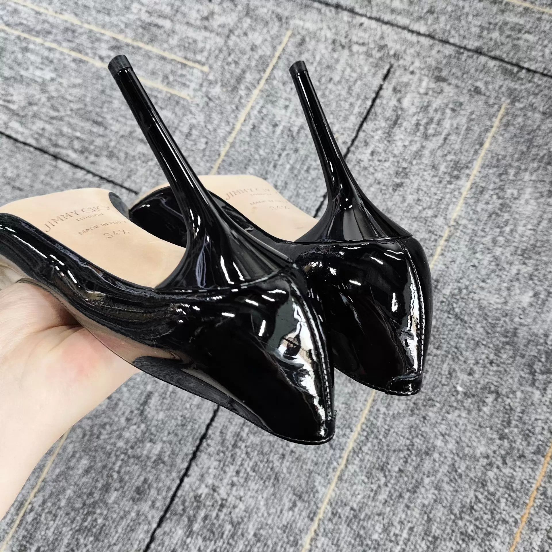 Jimmy Choo Jimmy Choo Patent Colorblock Heels Black 34.5 Size US 4 / IT 34 - 5 Thumbnail