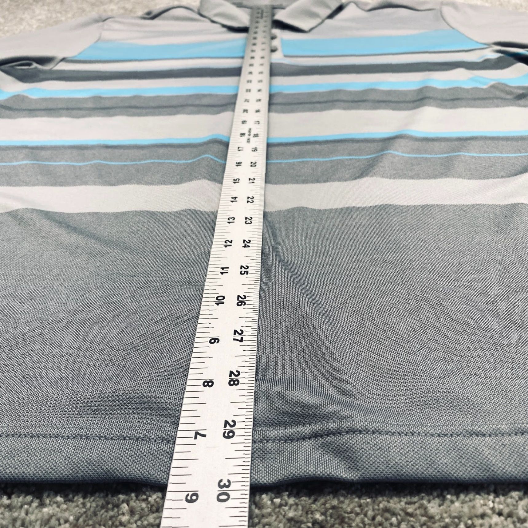 Adidas Adidas Climacool Polo Shirt Mens XL Gray Blue Striped Short Sleeve Shirt Polo - Adidas Climacool - Mens XL - Multicolor Stripe Shirt Size US XL / EU 56 / 4 - 5 Thumbnail
