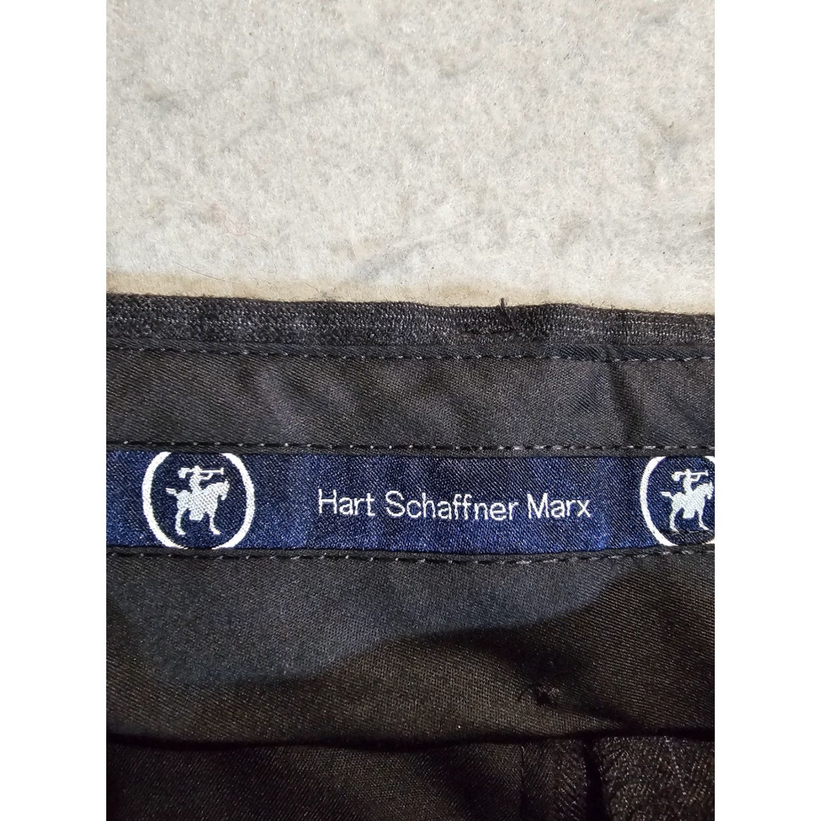 Hart Schaffner Marx VINTAGE Hart Schaffner Marx 1887 Collection Pin Striped 2 Pc Suit Sz 42 R 34x30 Charcoal Gray Wool Size 42R - 7 Thumbnail