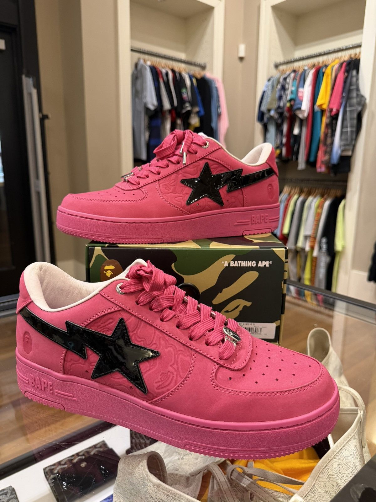 Bape A Bathing Ape BAPE STA #4 - Pink Black Size US 12 / EU 45 - 3 Thumbnail