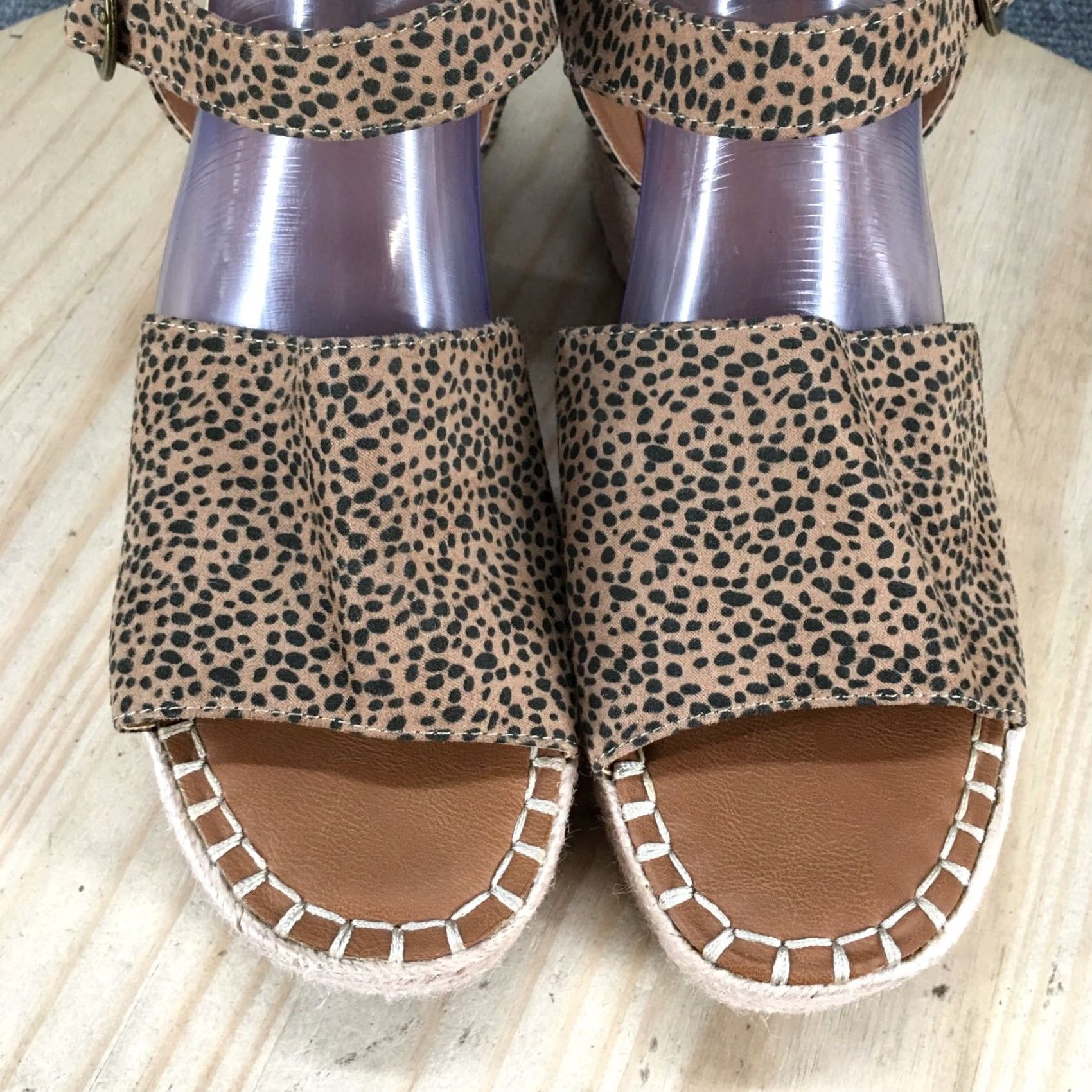 Vintage Universal Thread Sandals Women 11 Morgan Platform Wedge Espadrille Brown True Brown Size US 11 / IT 41 - 3 Thumbnail