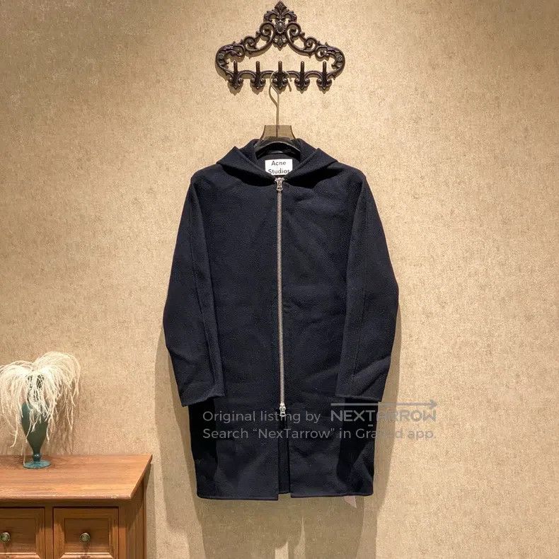 Acne Studios Acne Studios Midnight Blue Cashmere Hooded Coat Size XXS / US 00 / IT 34 - 1 Thumbnail