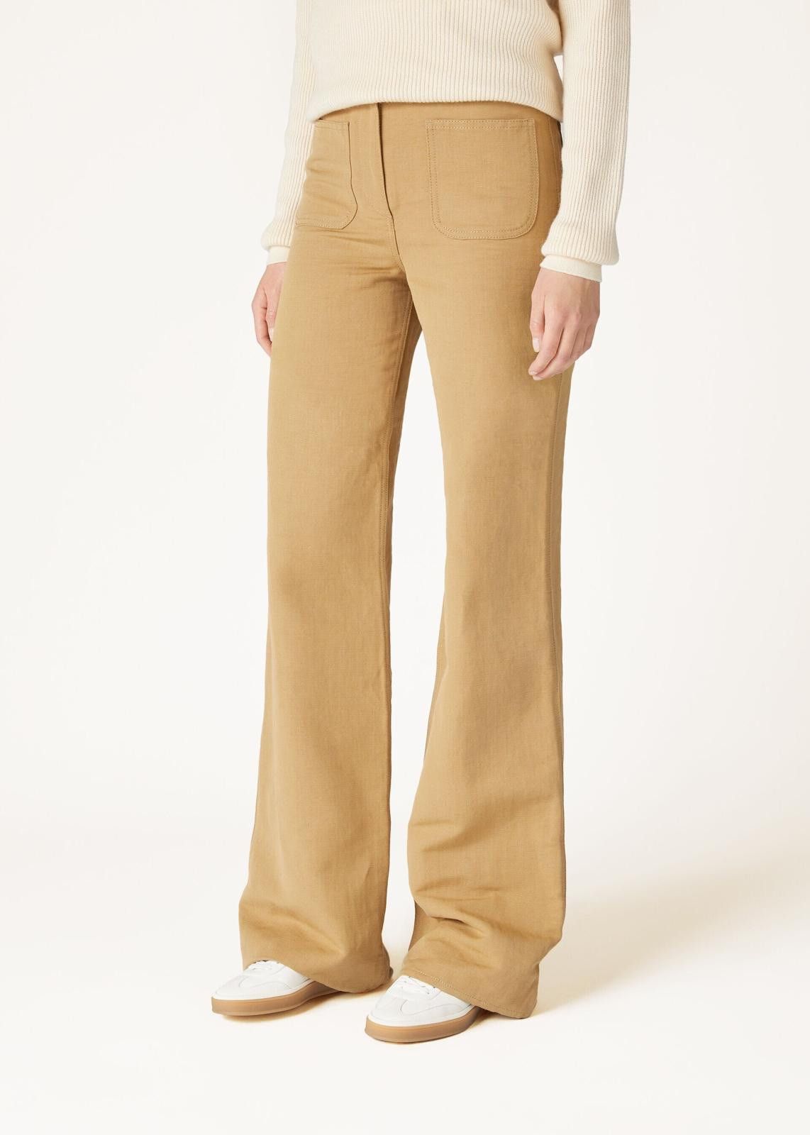 Loro Piana o1srvl11e0425 FAM8742 Linen Danbeth Trouser in Light Brown Size 27" / US 4 / IT 40 - 5 Thumbnail