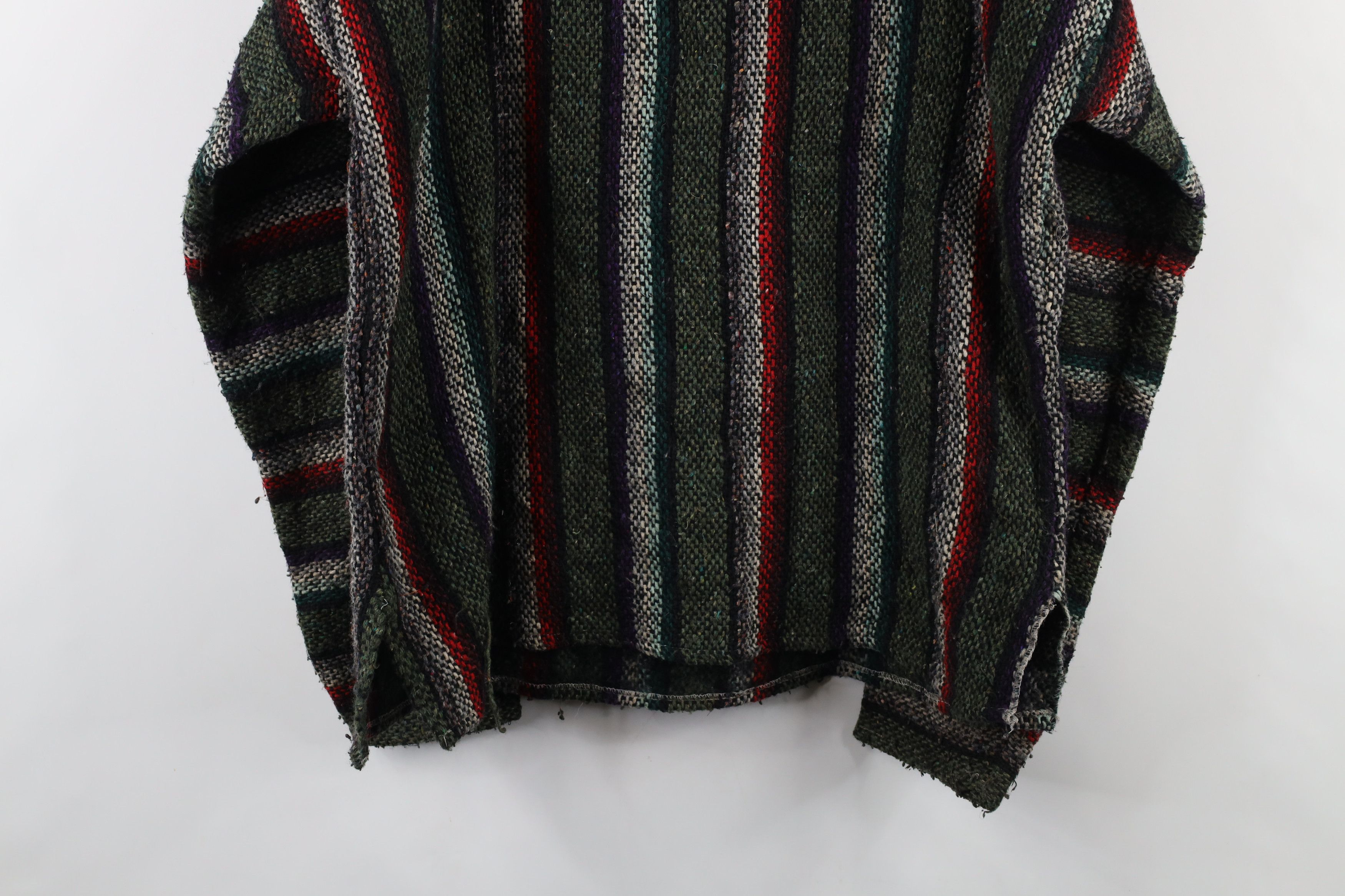 Vintage Vintage 90s Streetwear Knit Drug Rug Hoodie Sweatshirt Size US L / EU 52-54 / 3 - 10 Thumbnail