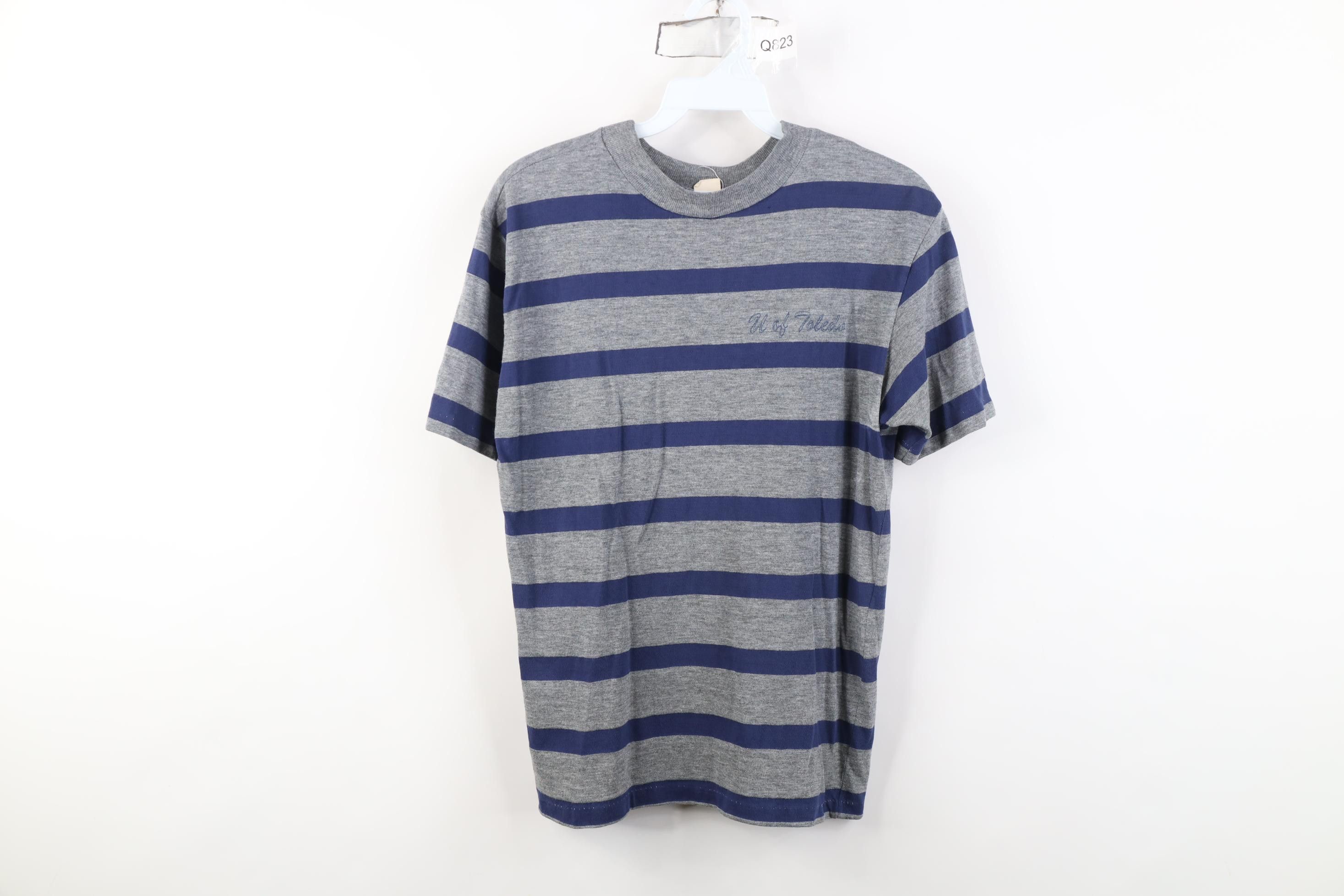Vintage Vintage 70s Spell Striped University of Toledo T-Shirt USA Size M / US 6-8 / IT 42-44 - 1 Thumbnail