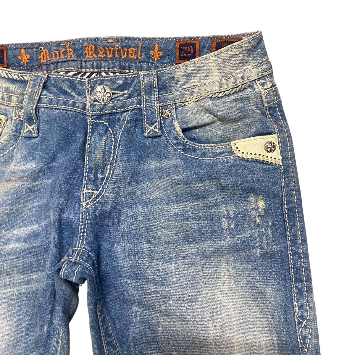 Rock Revival ROCK REVIVAL Low Rise Karlie Boot cut Jeans Distressed Size 29" - 5 Thumbnail