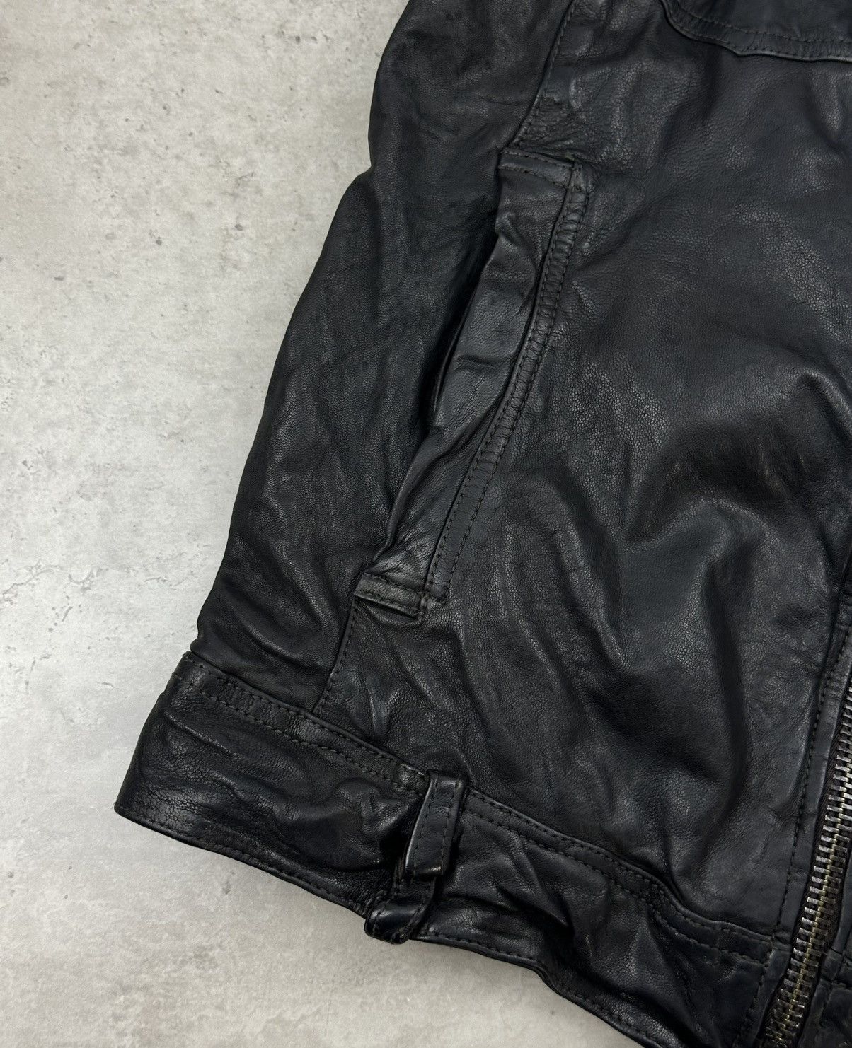 Allsaints Allsaints Neuman Men's Dark Brown Leather Jacket - Size L Size US L / EU 52-54 / 3 - 7 Thumbnail