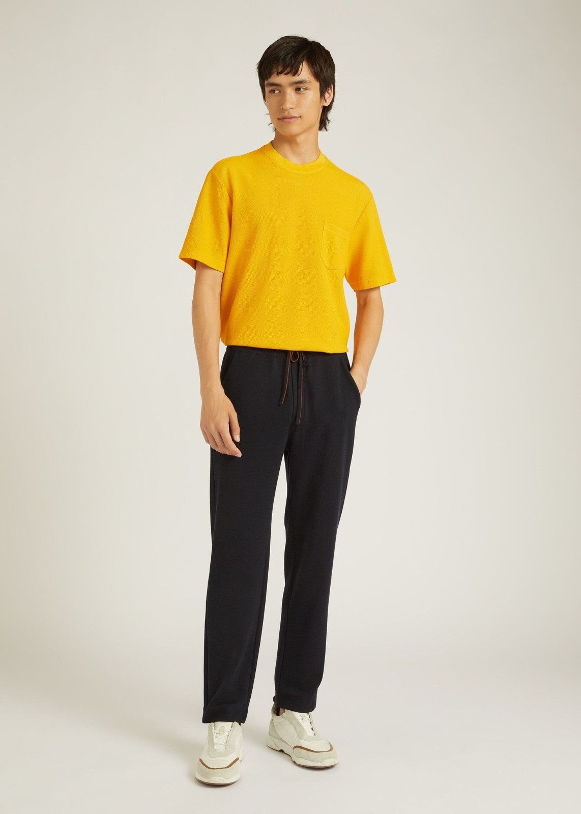 Loro Piana o1srvl11e0924 Girocollo Short Sleeve T-Shirt in Yellow Size US S / EU 44-46 / 1 - 2 Thumbnail