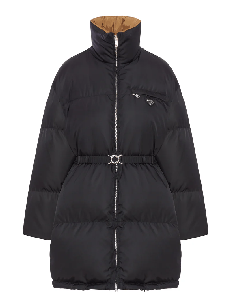 Prada PRADA Black Re-Nylon Hooded Down Coat New Authentic Size XS / US 0-2 / IT 36-38 - 3 Thumbnail