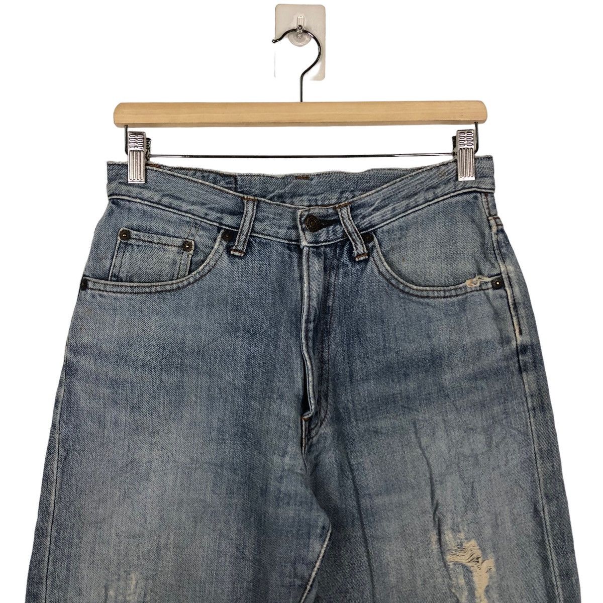 Japanese Brand 🔥90’s Distressed Denim Jeans Gold Rush Japan Made Size US 30 / EU 46 - 3 Thumbnail