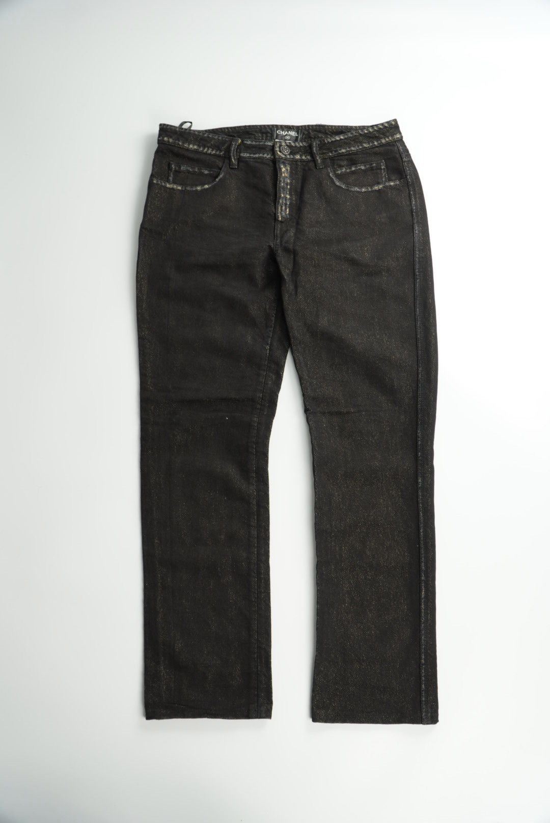 Chanel Chanel Lamé Glittered Denim Pants Size 27" / US 4 / IT 40 - 2 Thumbnail