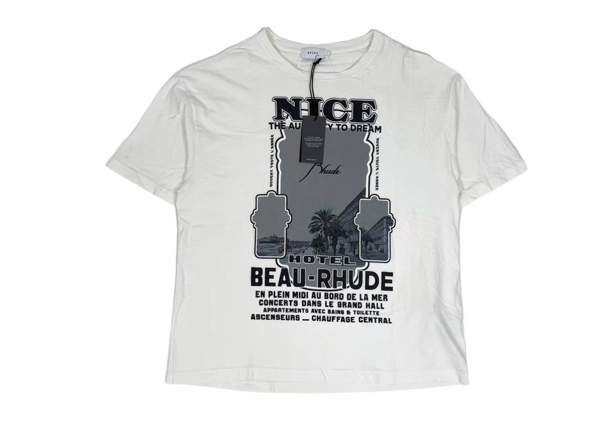 Rhude Rhude Off-White Hotel Print T-shirt J31 Size US L / EU 52-54 / 3 - 1 Thumbnail