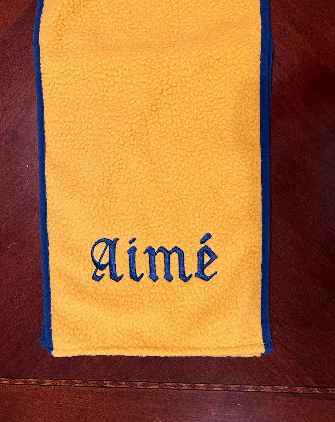 Aime Leon Dore Aime Leon Dore ALD Gothic Fleece Scarf Oil Yellow 66” x 10” Size ONE SIZE - 2 Thumbnail
