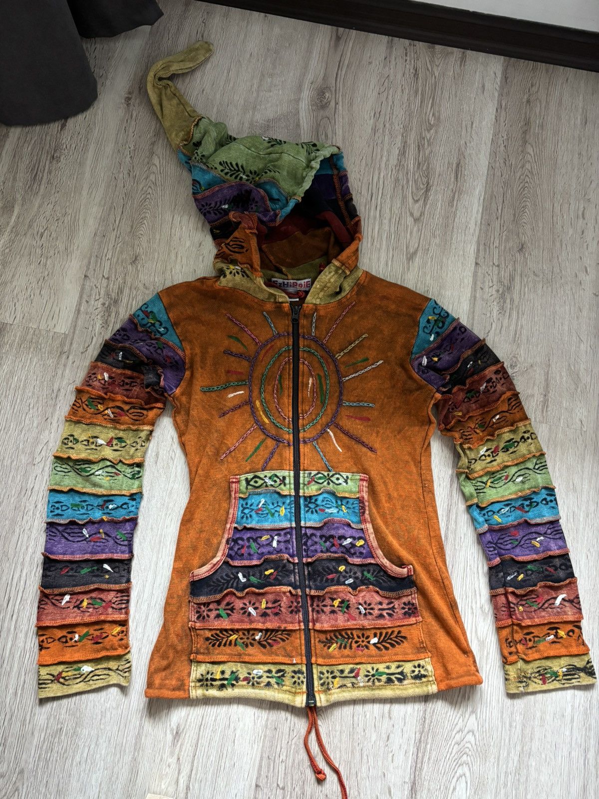 Other Ezhippie Nepal Cotton Patchwork Hoodie Festival Rainbow Size M / US 6-8 / IT 42-44 - 1 Thumbnail