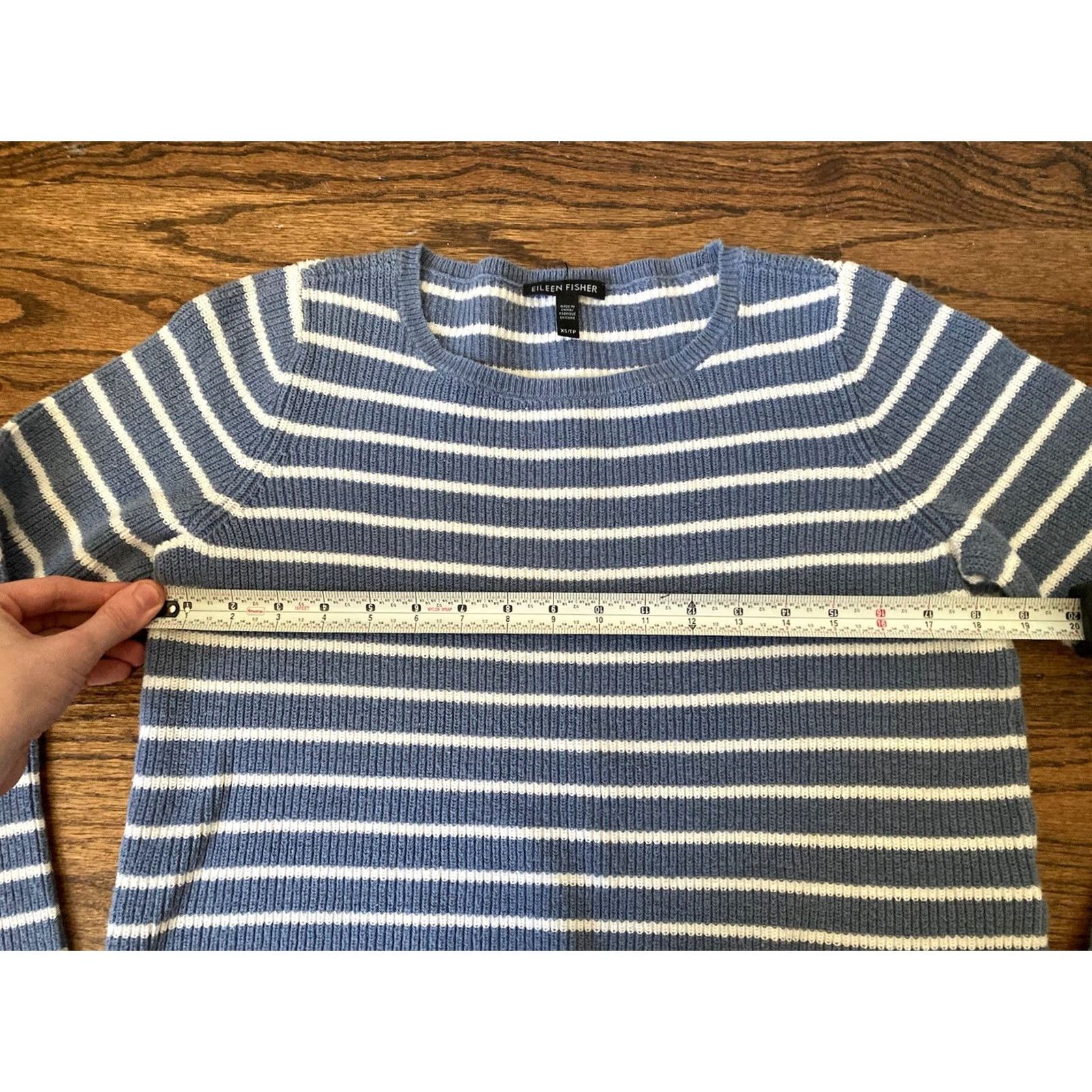 Eileen Fisher Eileen Fisher Striped Sweater Womens XS Hemp Organic Cotton Blue White Pullover Knit Long Sleeve Casual Workwear Size XS / US 0-2 / IT 36-38 - 5 Thumbnail